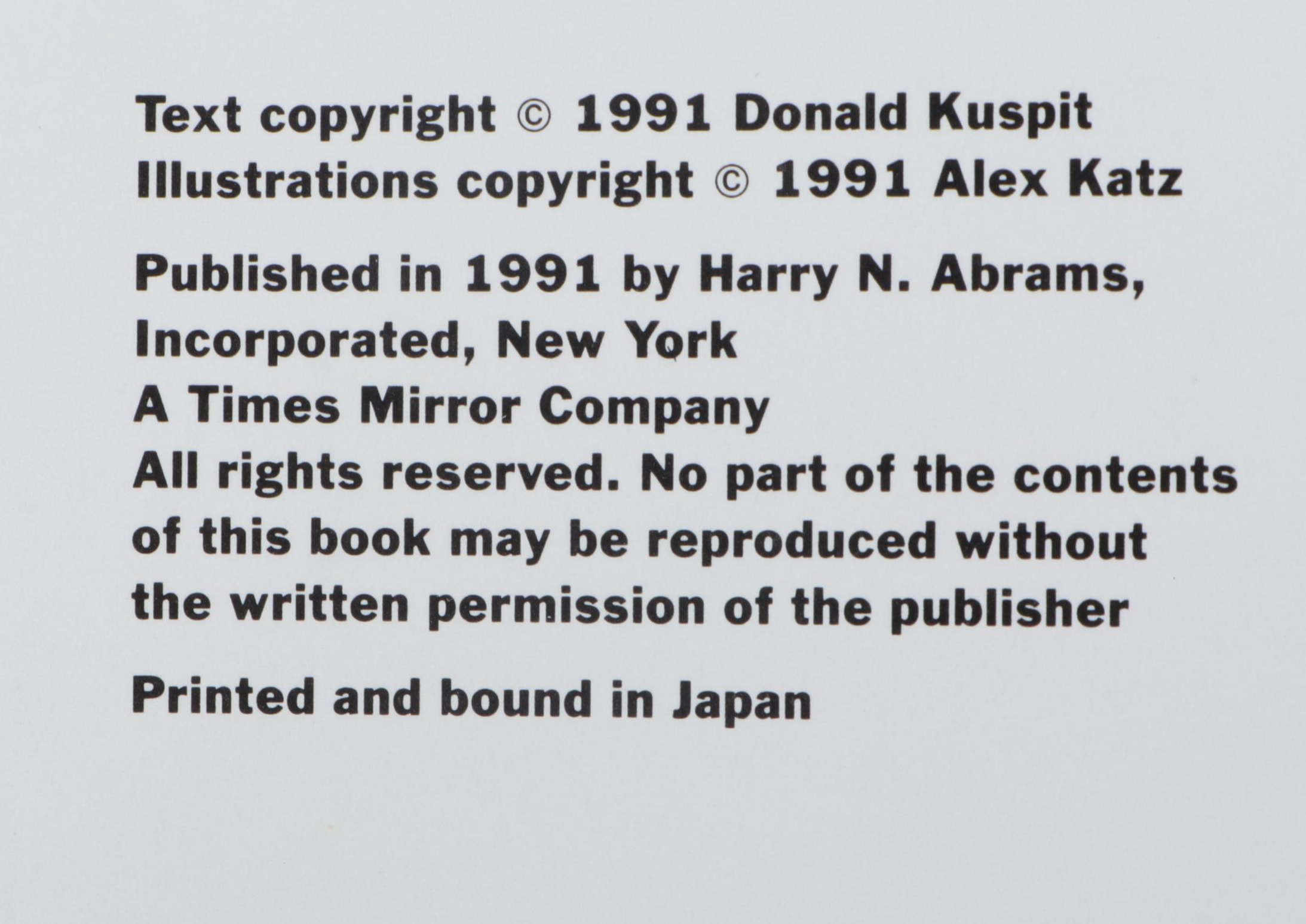 "Alex Katz: Night Paintings" by Donald Kuspit and Other Alex Katz Book