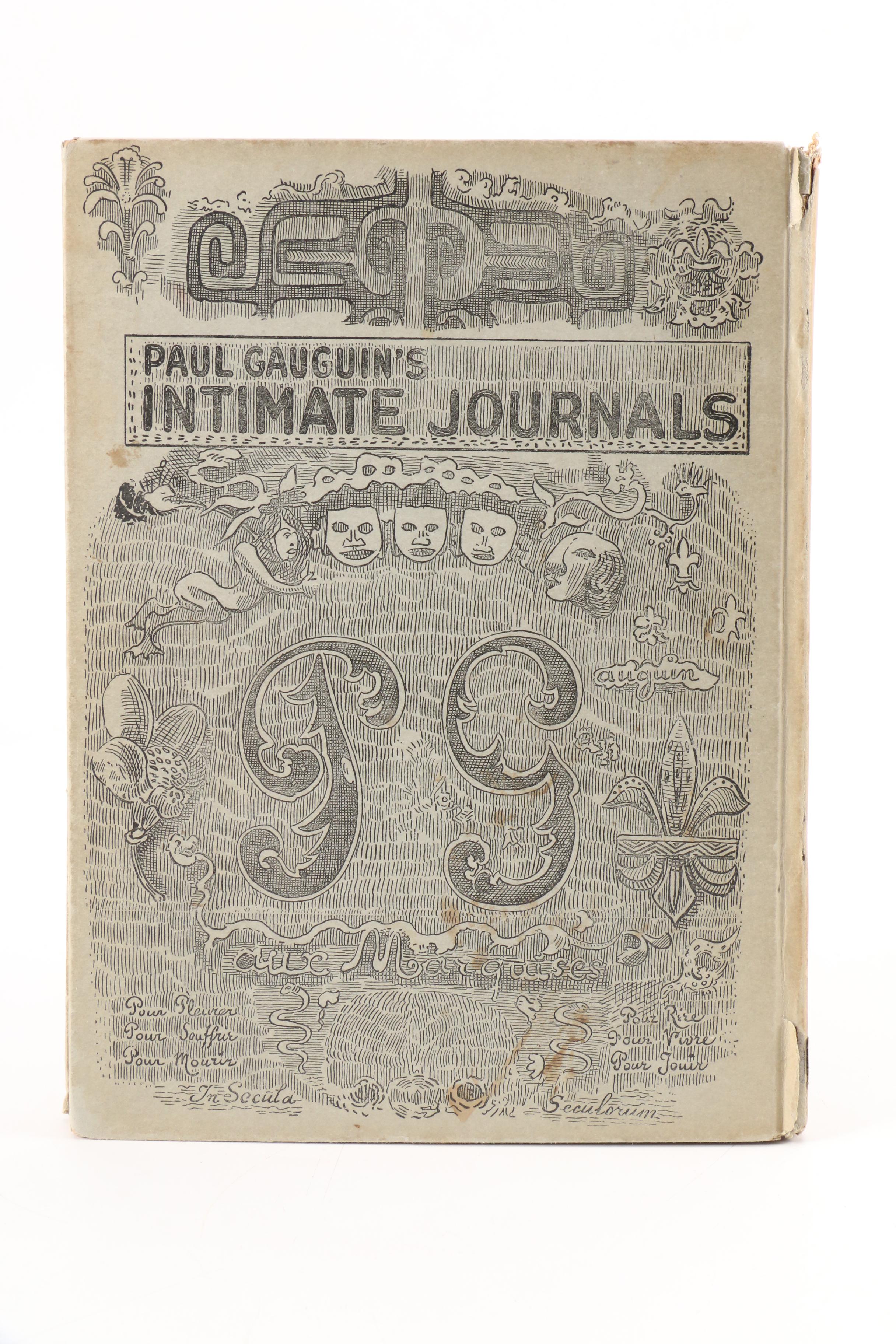 Limited First American Edition "Intimate Journals" by Paul Gauguin, 1921