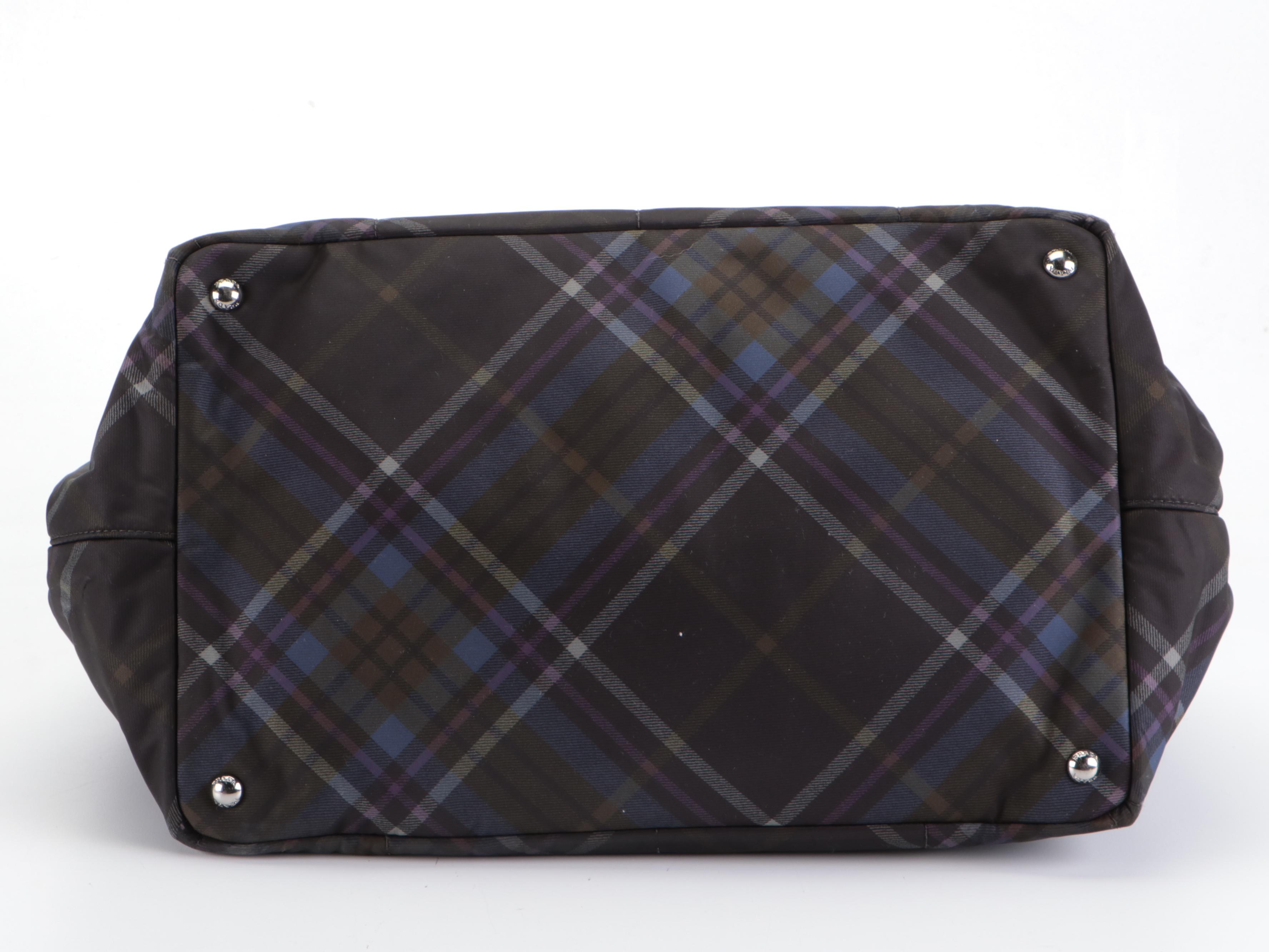 Prada Tote Bag in Battle Cry Tessuto Scozzes Plaid Nylon