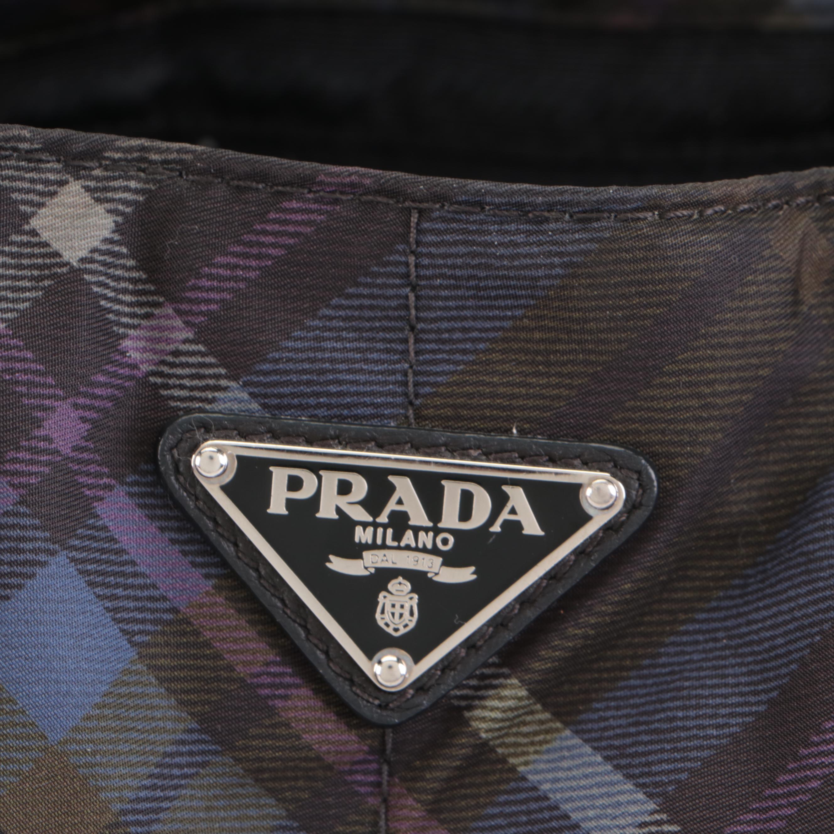 Prada Tote Bag in Battle Cry Tessuto Scozzes Plaid Nylon