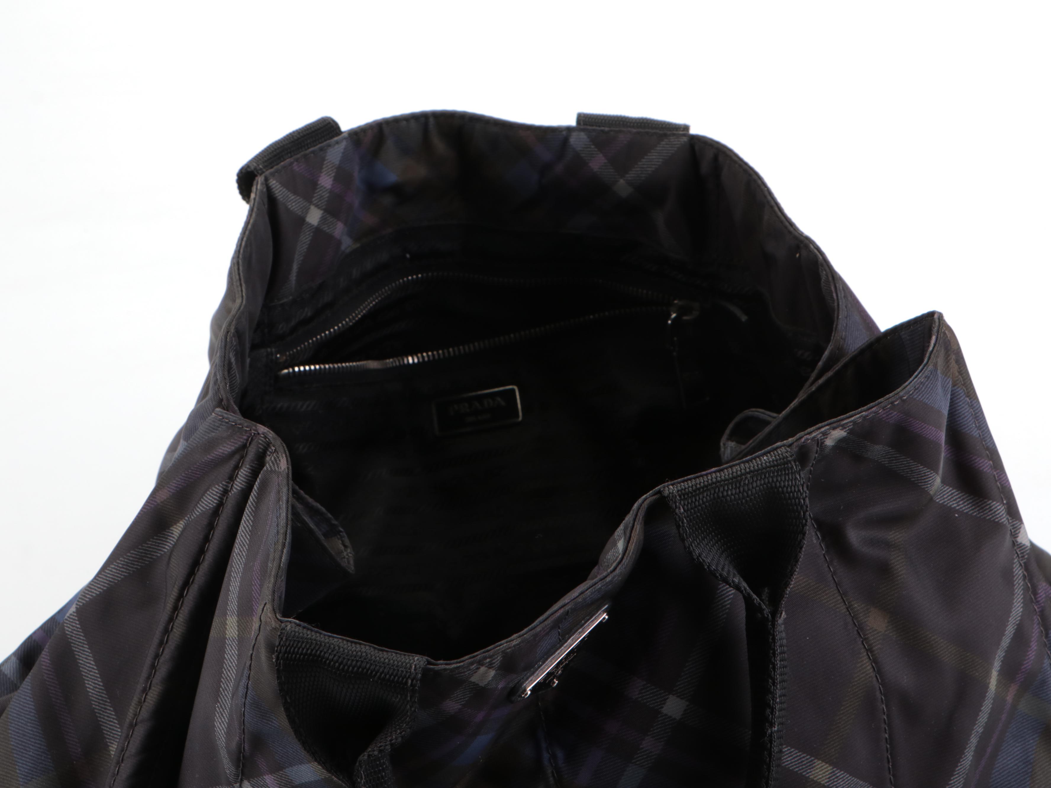 Prada Tote Bag in Battle Cry Tessuto Scozzes Plaid Nylon