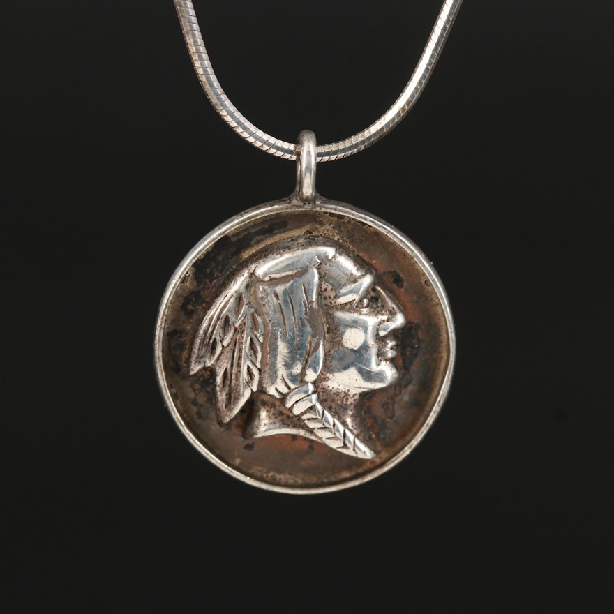 Sterling Figural Pendant Necklace