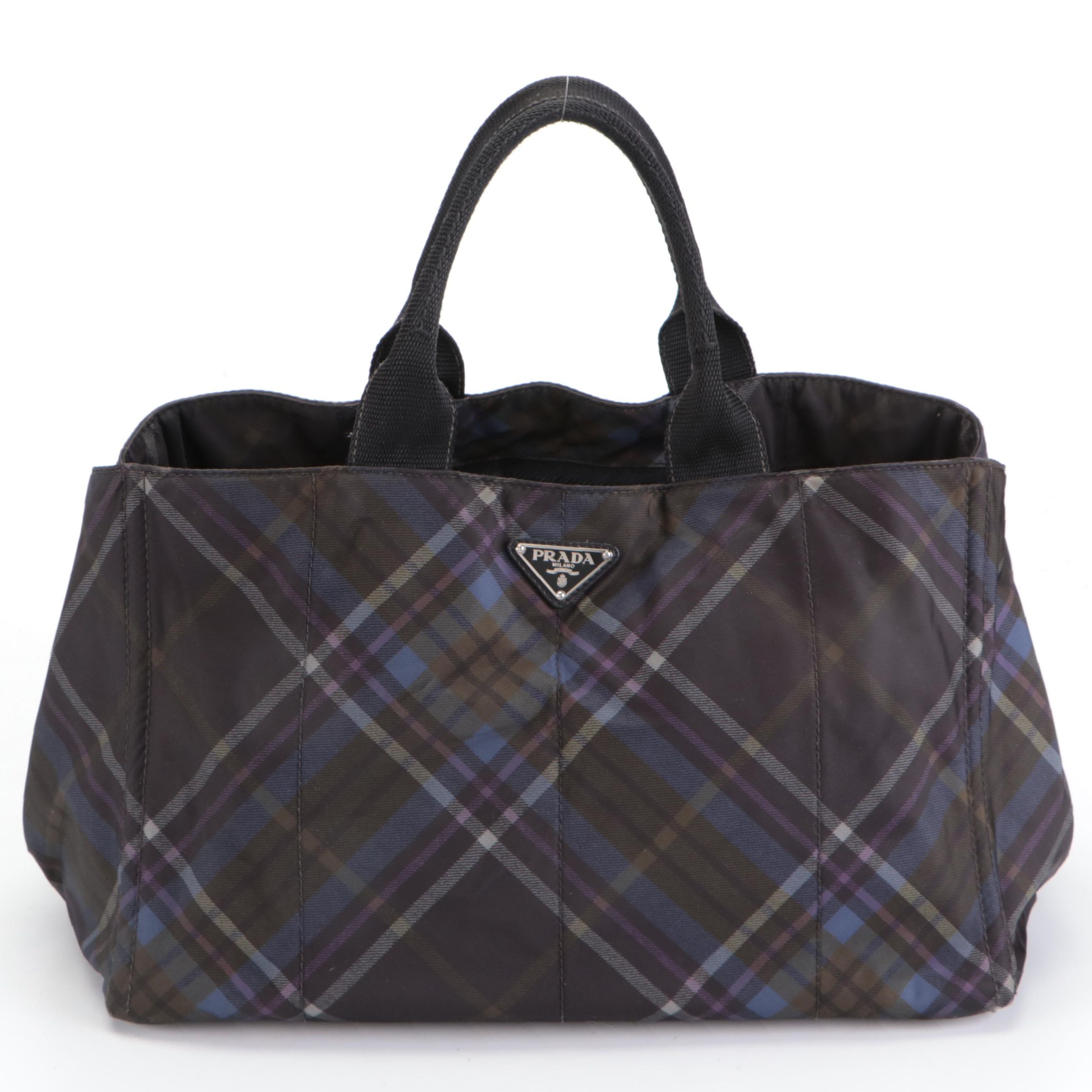 Prada Tote Bag in Battle Cry Tessuto Scozzes Plaid Nylon