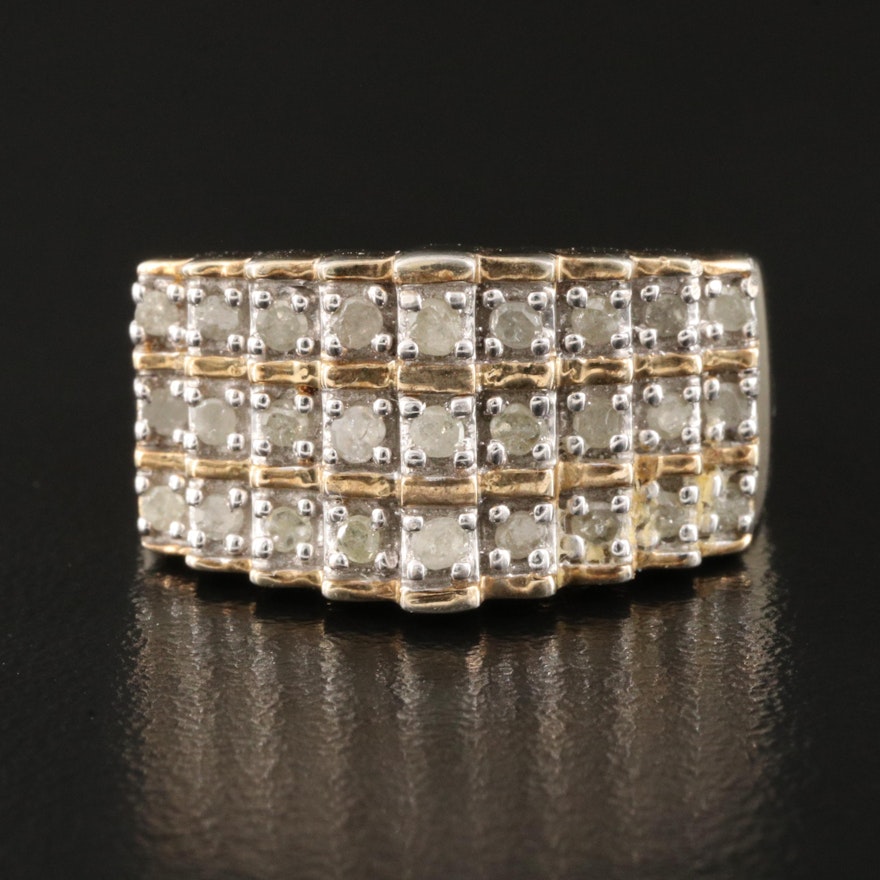 Sterling 0.67 CTW Pavé Diamond Ring