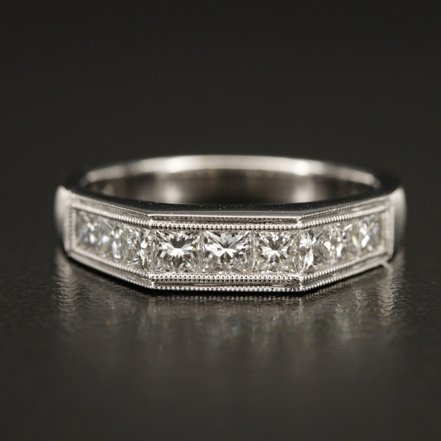 18K 1.00 CTW Diamond Bar Band