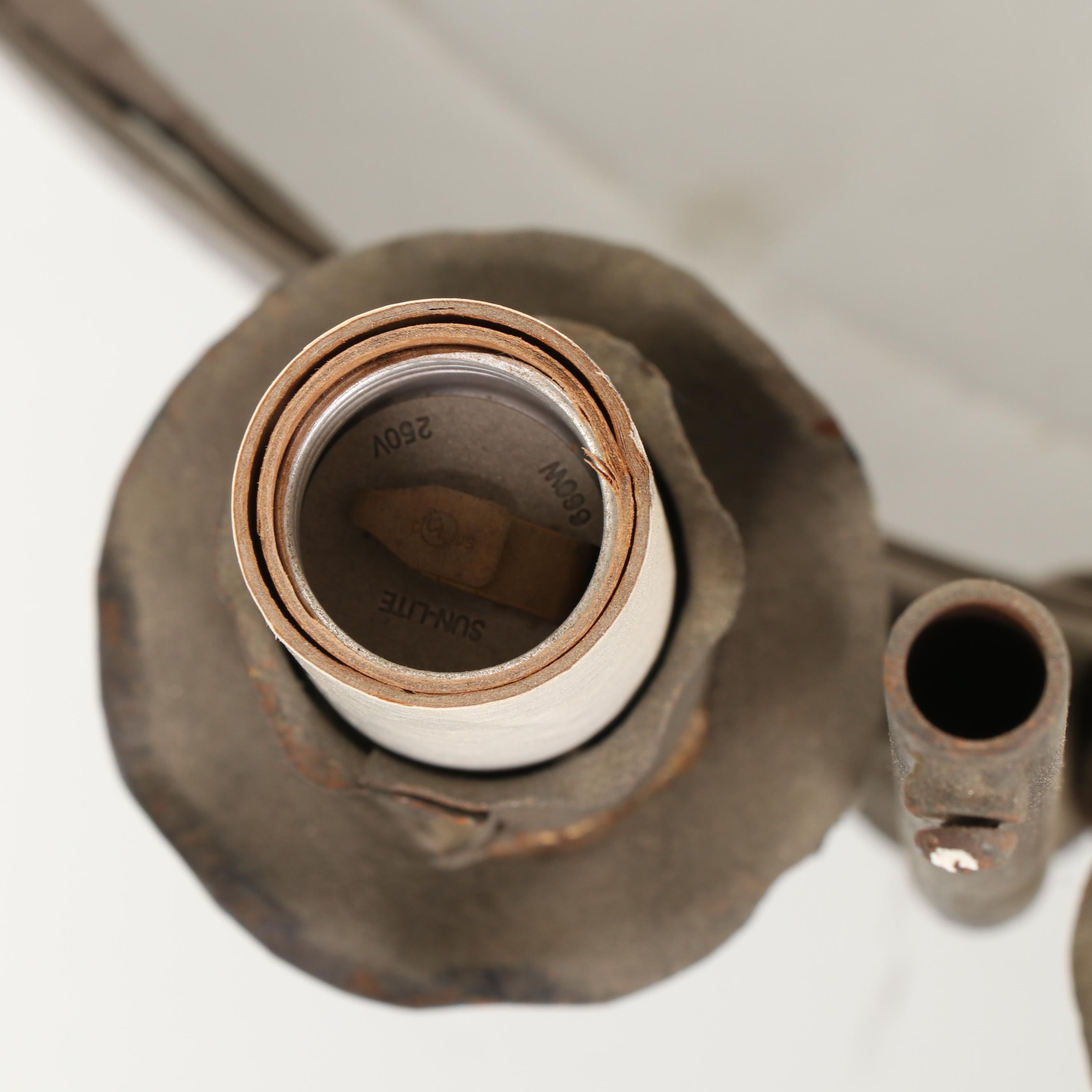 Pair of Spanish Colonial Style Wrought Iron Chandeliers