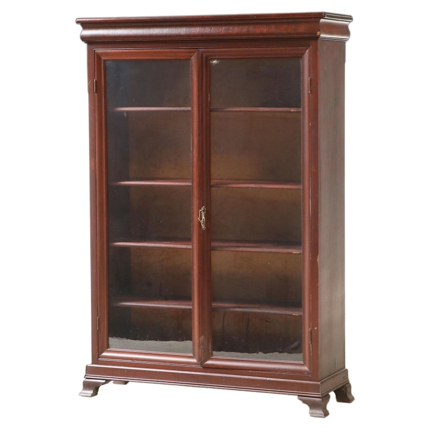 American Colonial Revival Mahogany and Bird's-Eye Maple Bookcase, circa 1900