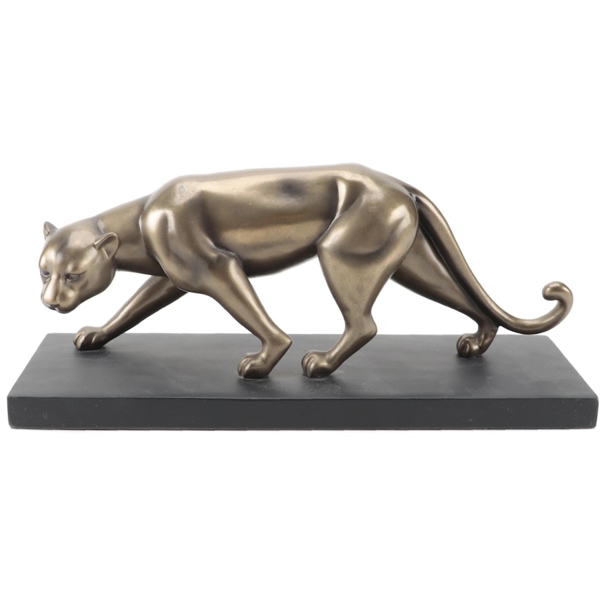 Bronze Patinated Composite Panther Sculpture