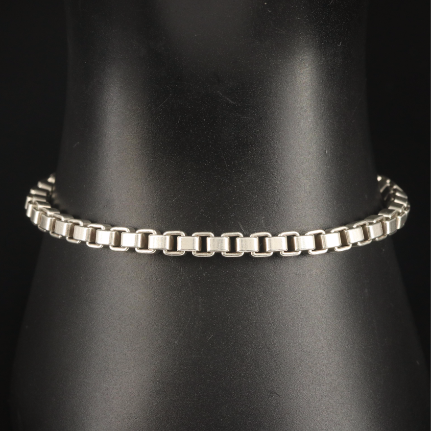 Tiffany & Co. "Venetian Sterling Box Chain Bracelet