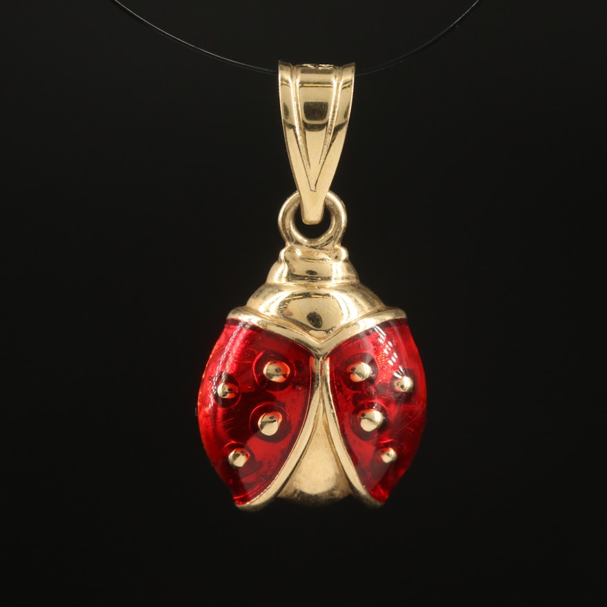 14K Ladybug Pendant