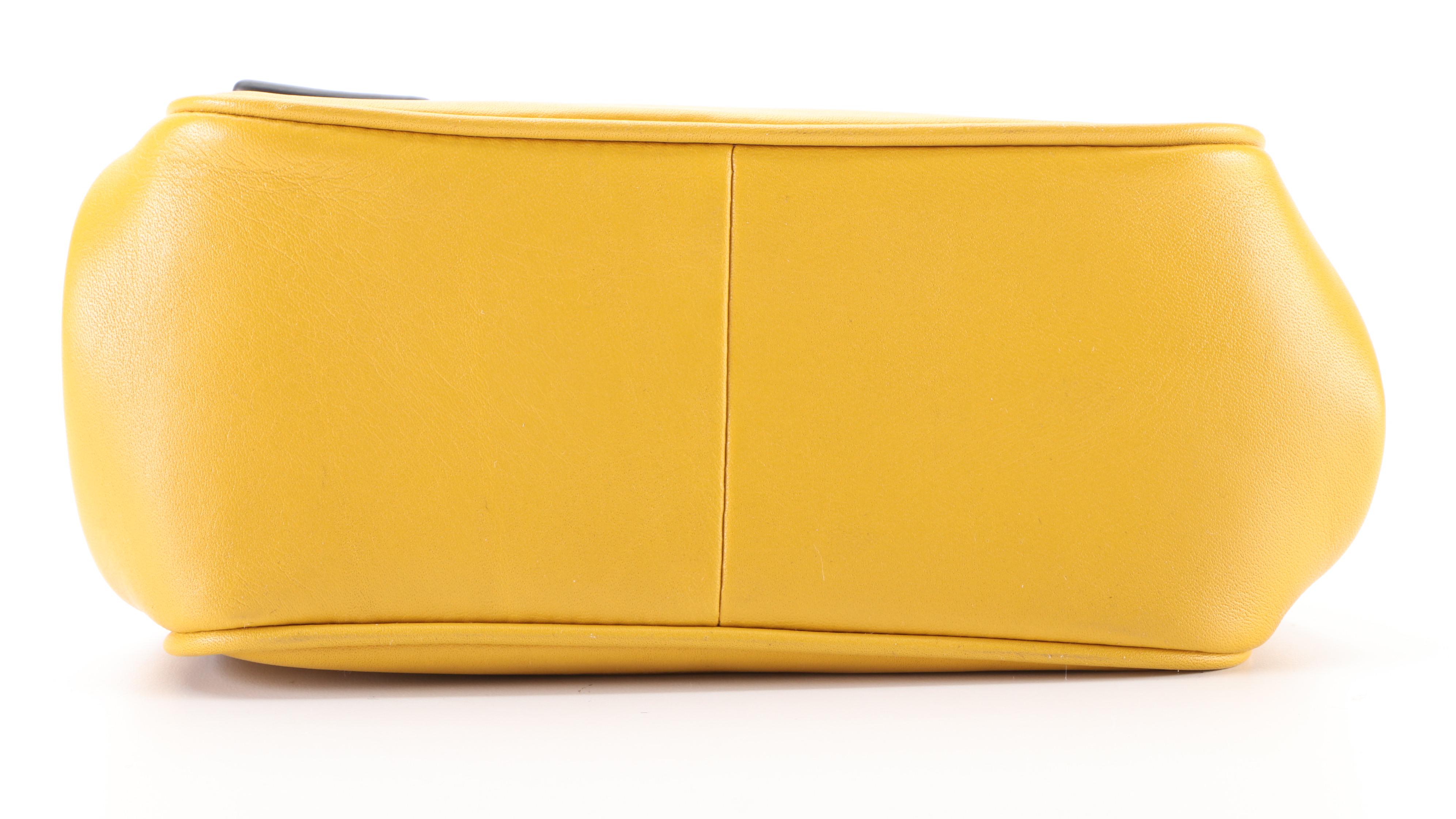 Coach X Disney Mickey Mouse Two-Way Kiss lock Bag in Yellow Leather with Box