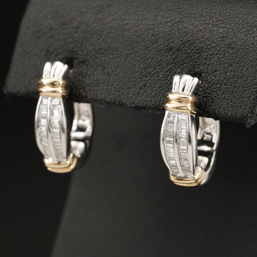 14K 0.50 CTW Diamond Hoop Earrings