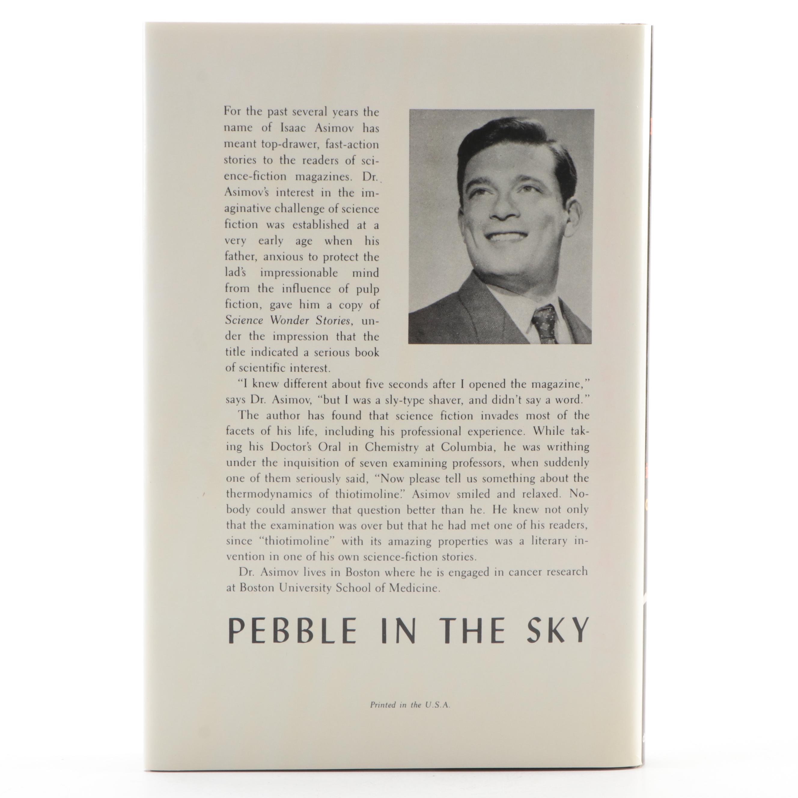 Signed Fortieth Anniversary Edition "Pebble in the Sky" by Isaac Asimov, 1990