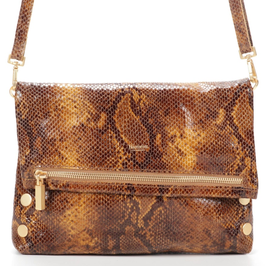 Hammitt Los Angeles Snake Embossed Leather Crossbody Bag