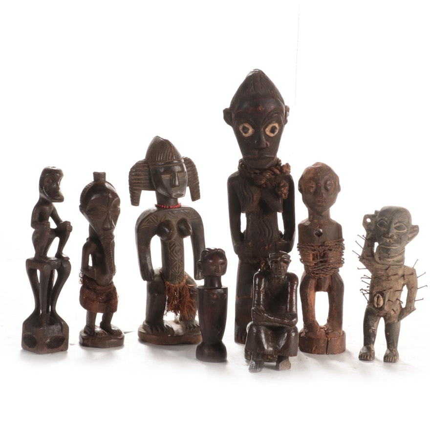 Zaramo-Kwere Style "Mwana Hiti" Figure and Other African Figures