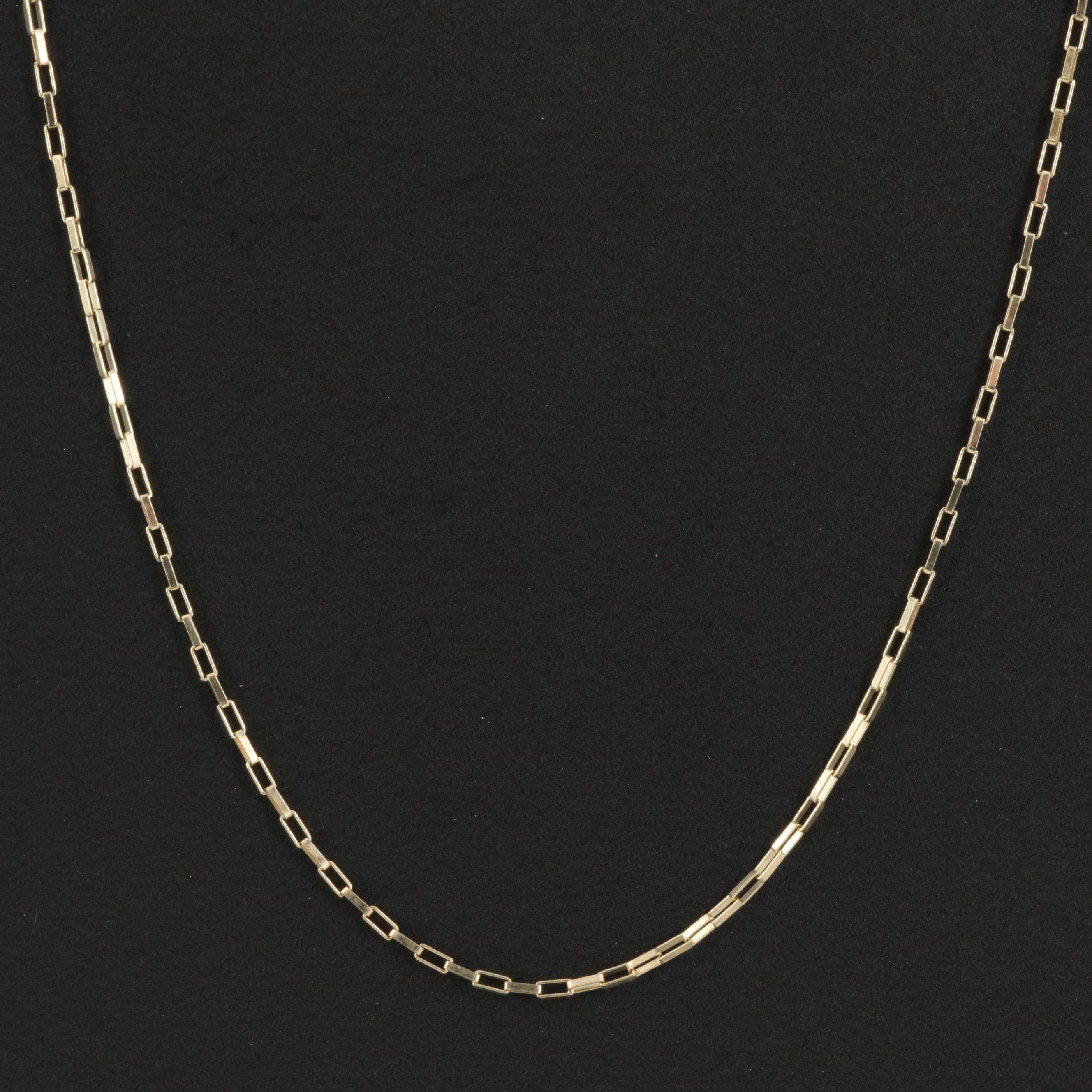 10K Elongated Box Chain Necklace