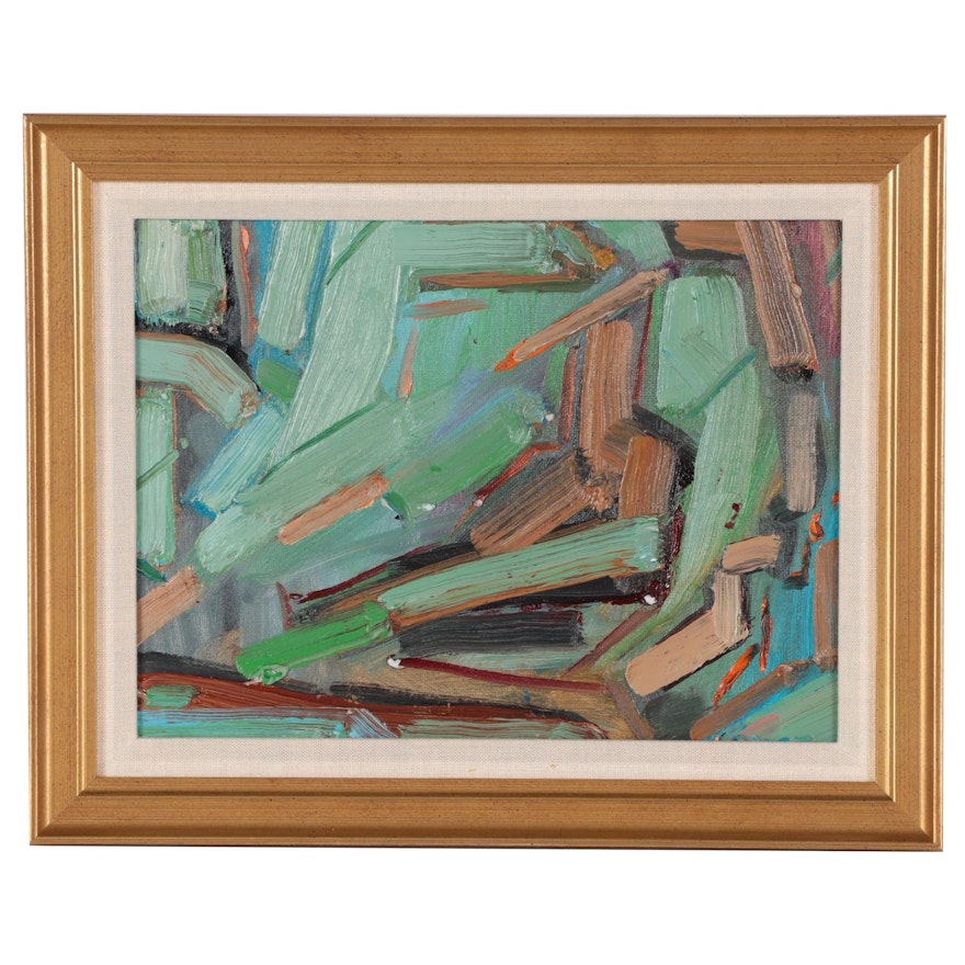 Michel Close Abstract Oil Painting, Late 20th Century