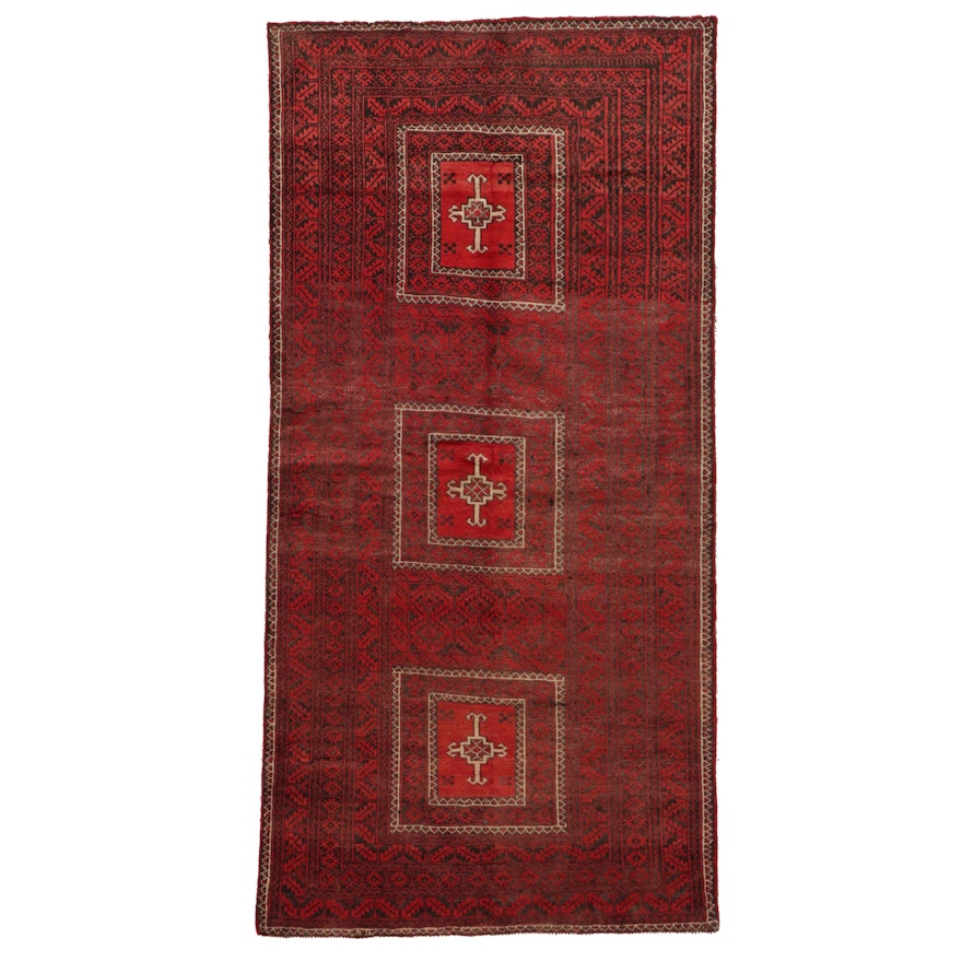 3'10 x 7'9 Hand-Knotted Afghan Turkmen Area Rug