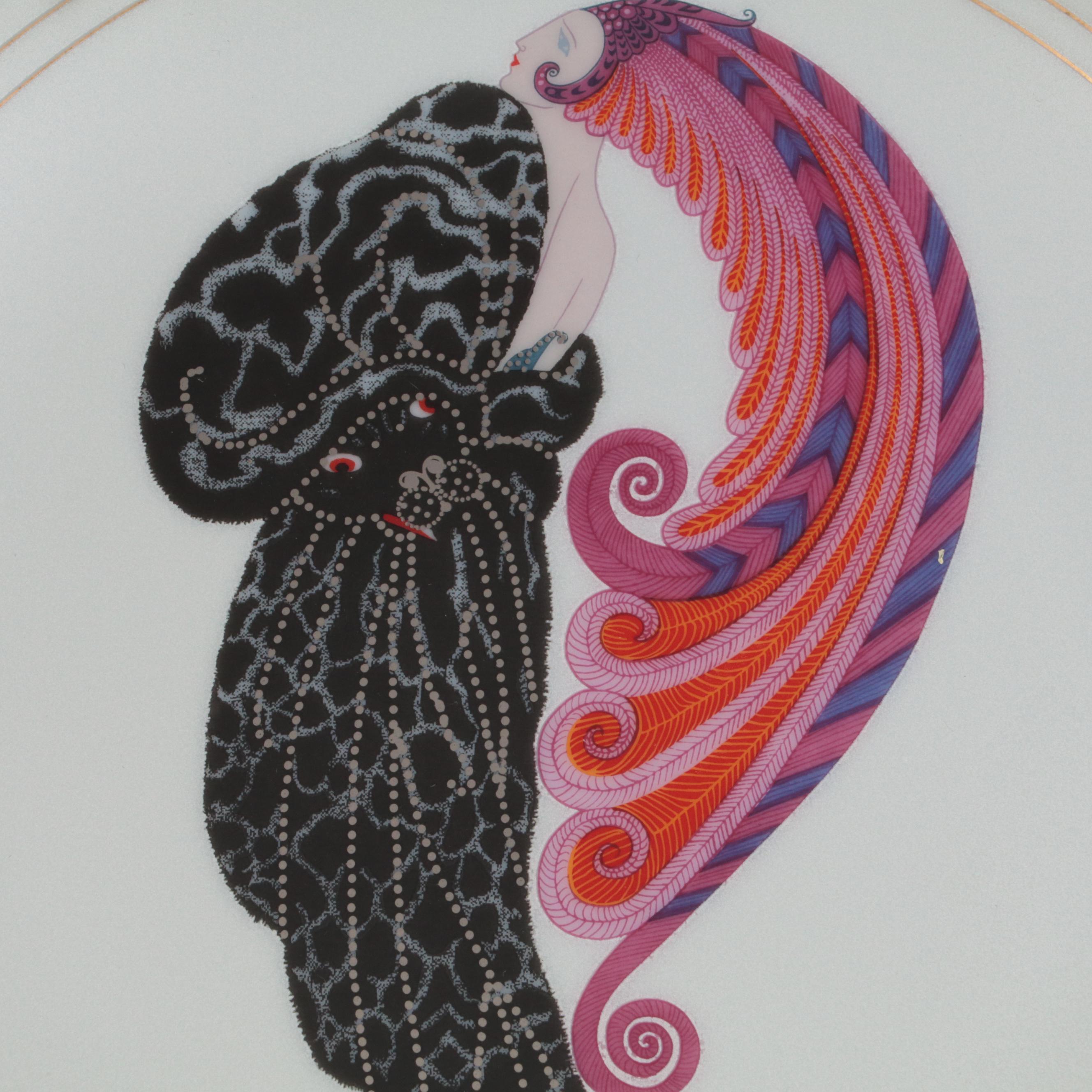 House of Erté "Beauty And The Beast" and "Athena" Porcelain Plates