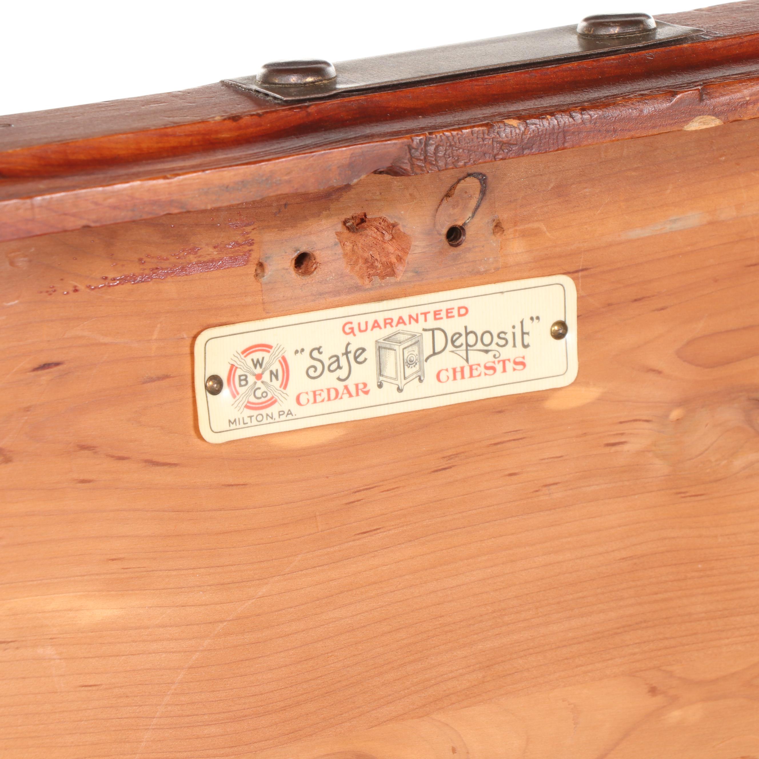 West Branch Novelty Co. Brass-Bound Cedar Chest, 20th Century