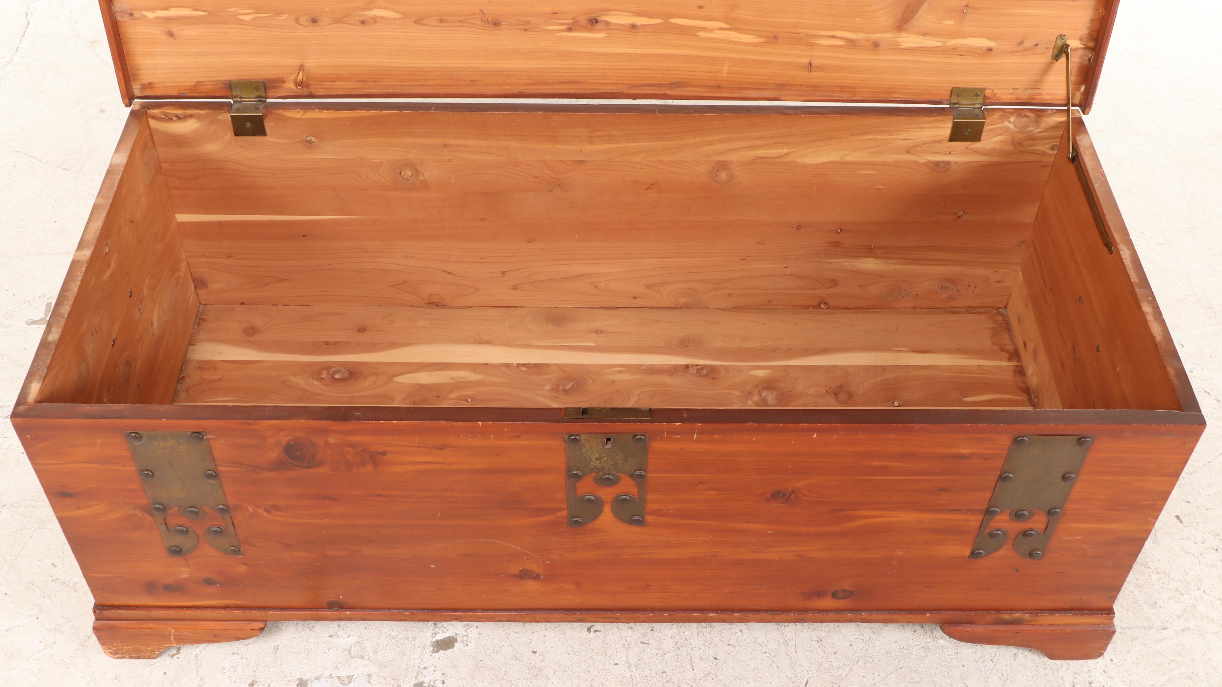 West Branch Novelty Co. Brass-Bound Cedar Chest, 20th Century