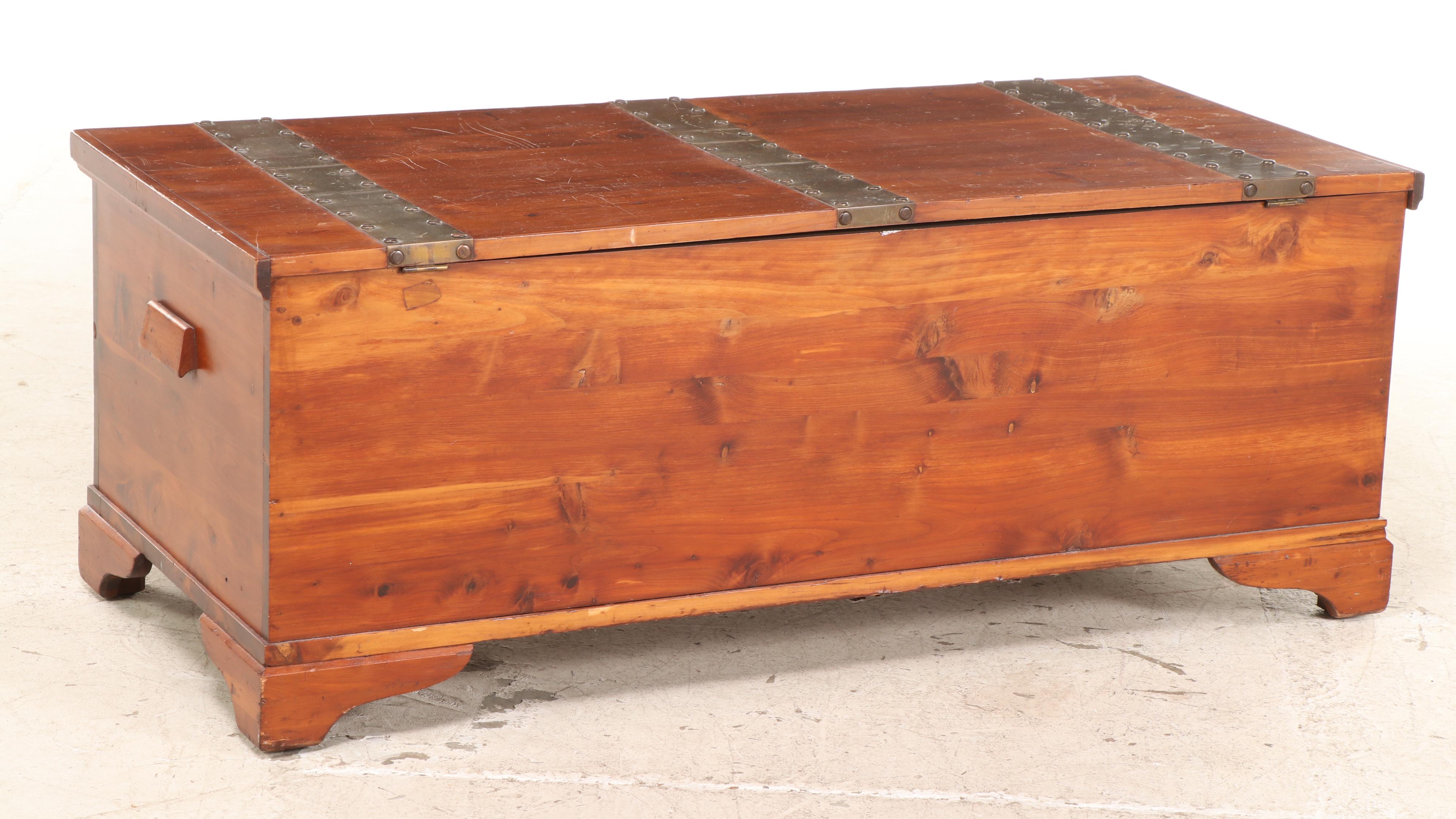West Branch Novelty Co. Brass-Bound Cedar Chest, 20th Century