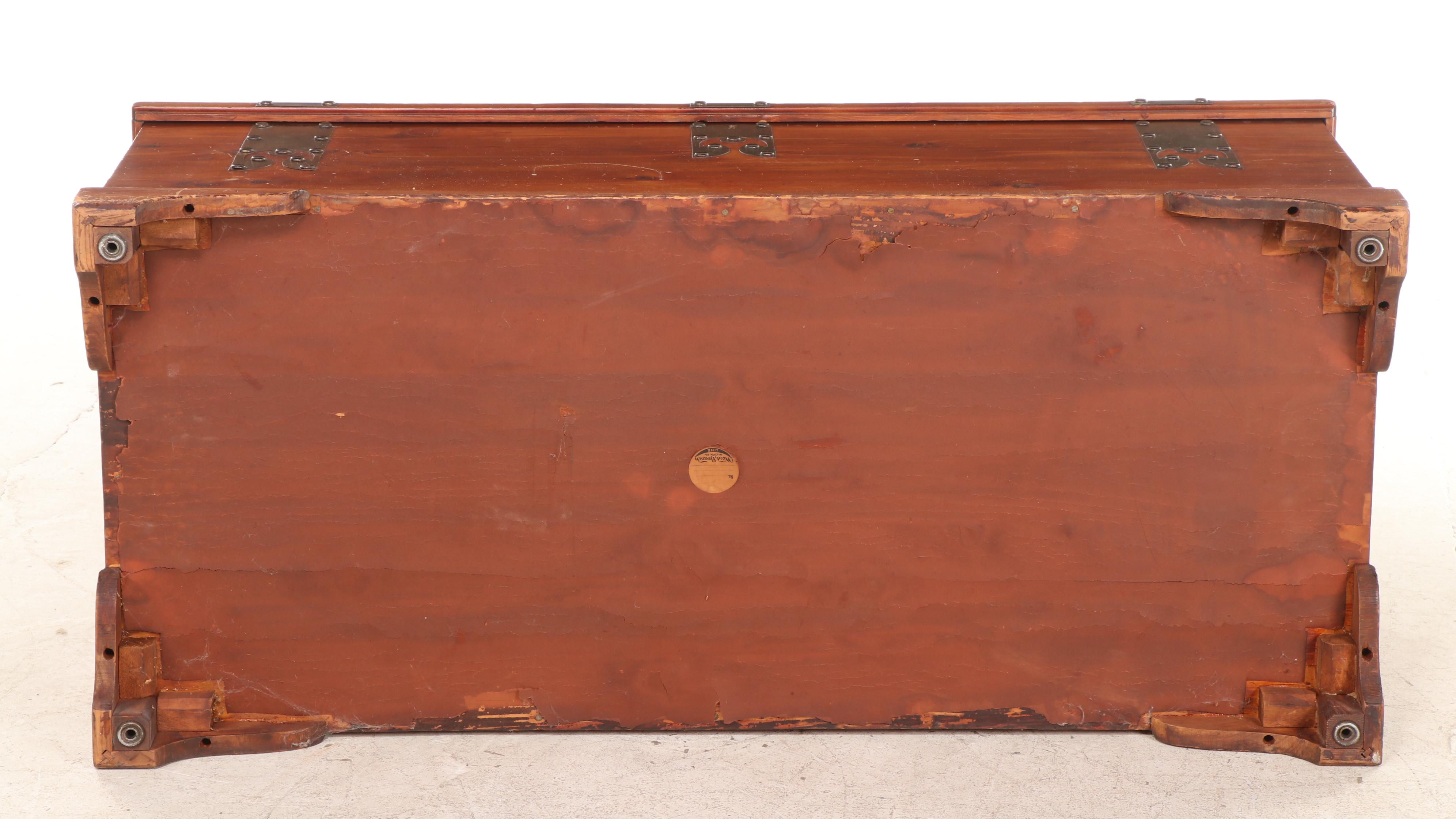 West Branch Novelty Co. Brass-Bound Cedar Chest, 20th Century