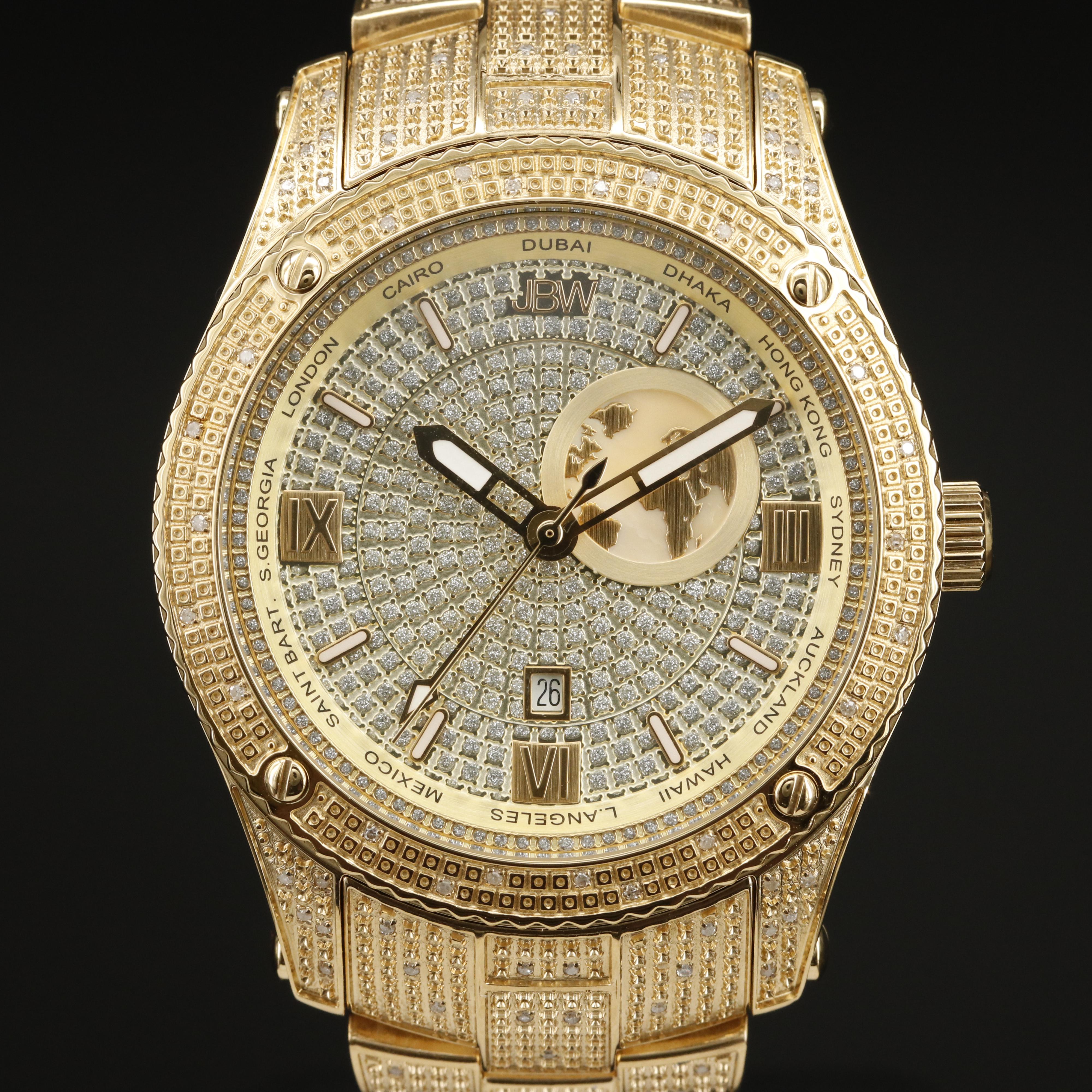 JBW "Jetsetter" Dual Time Diamond Watch