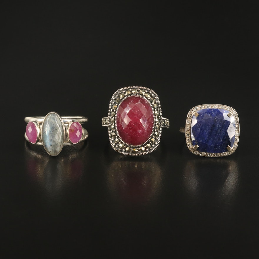 Sterling Ring Collection Featuring Desert Rose Trading and Sapphire