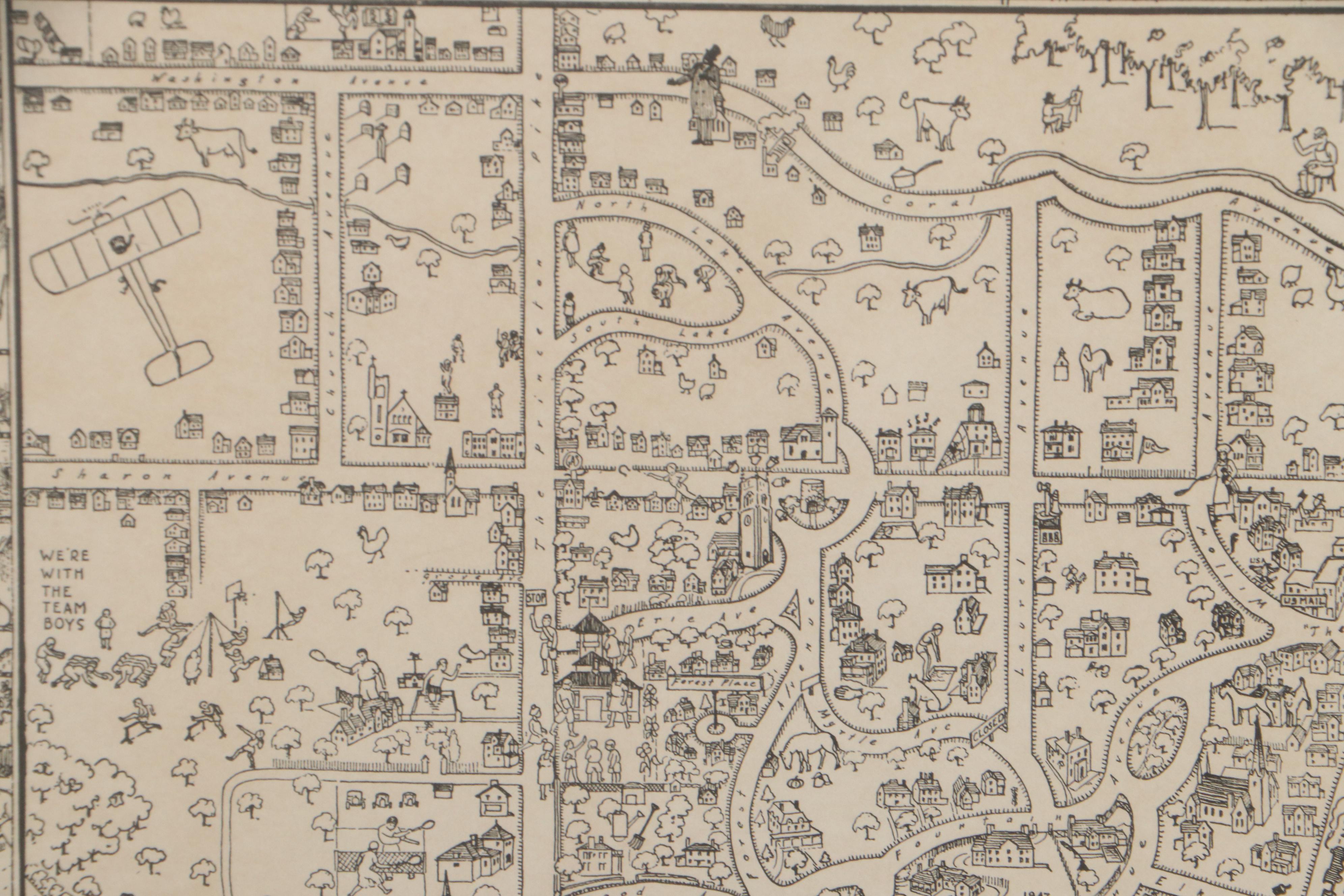 Pictorial Lithograph Map of Glendale, Ohio and More