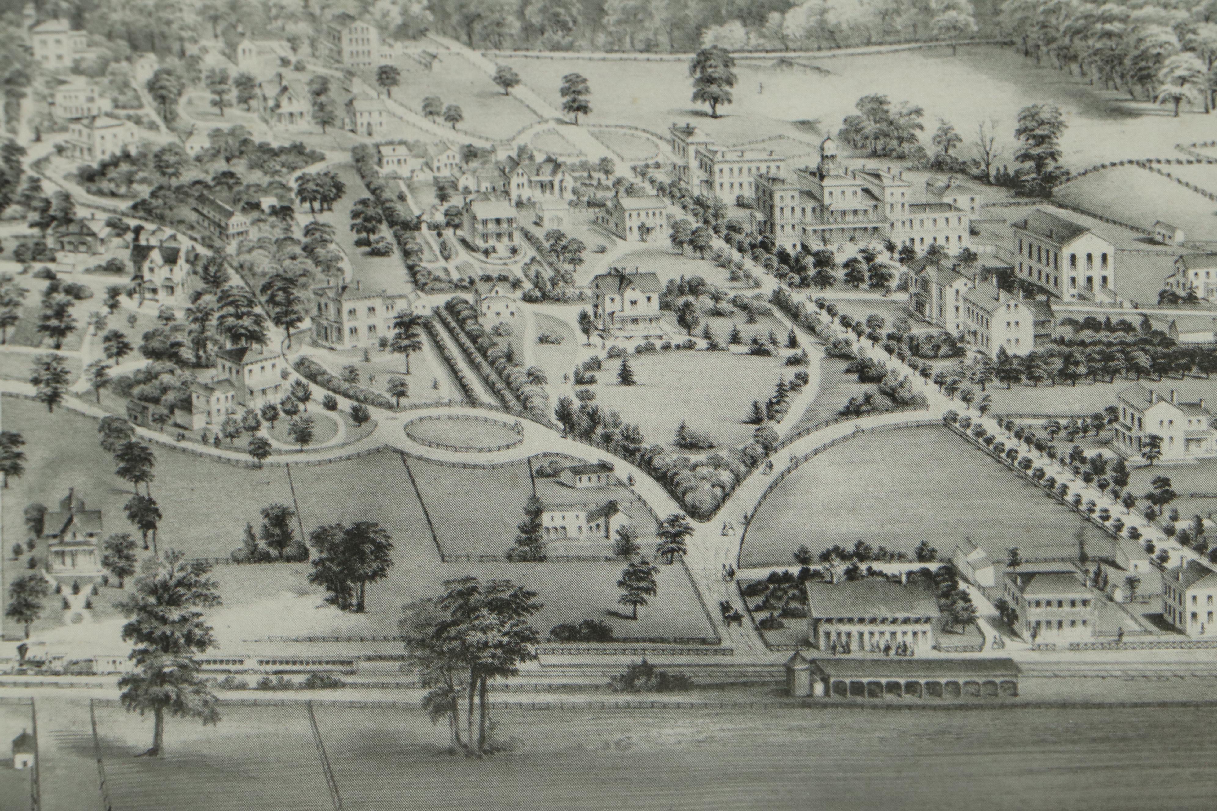 Pictorial Lithograph Map of Glendale, Ohio and More