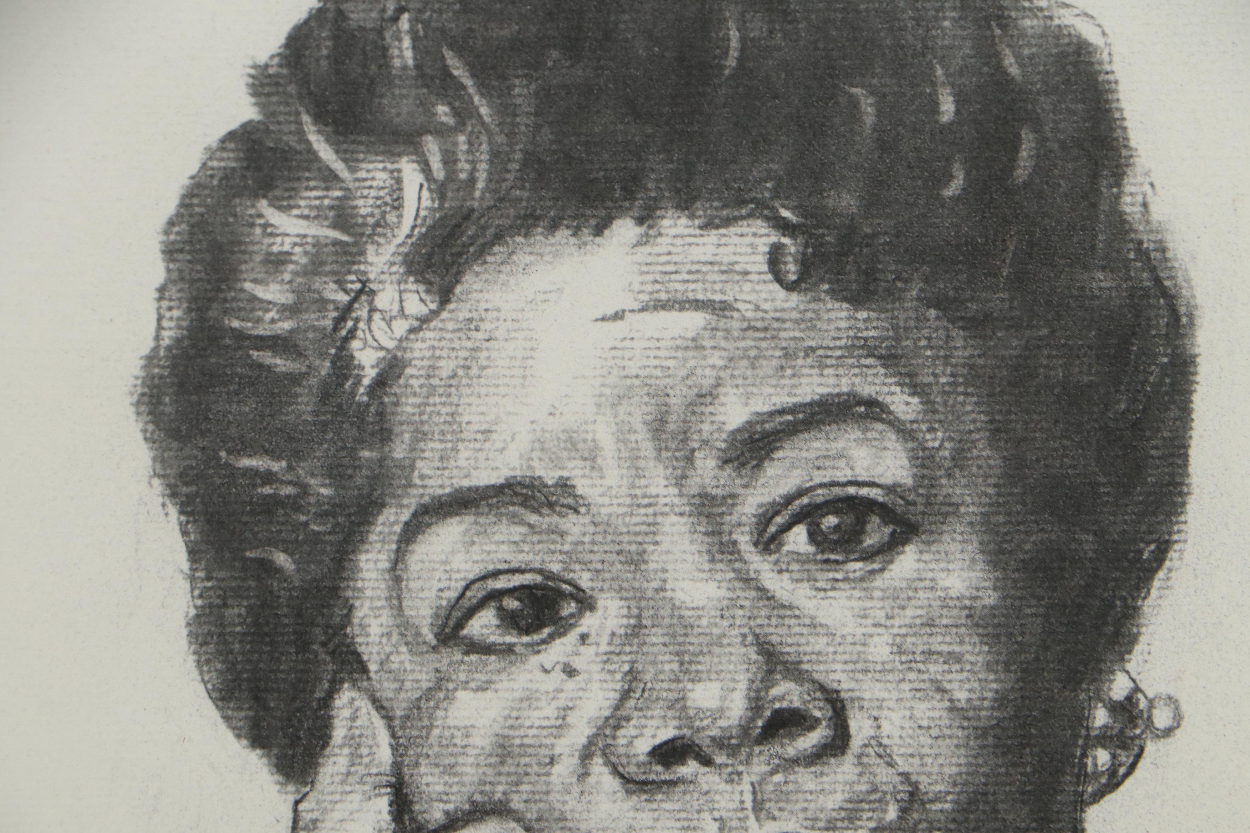 Elliot Jordan Charcoal Drawing After Scott Martin Photograph of Maya Angelou