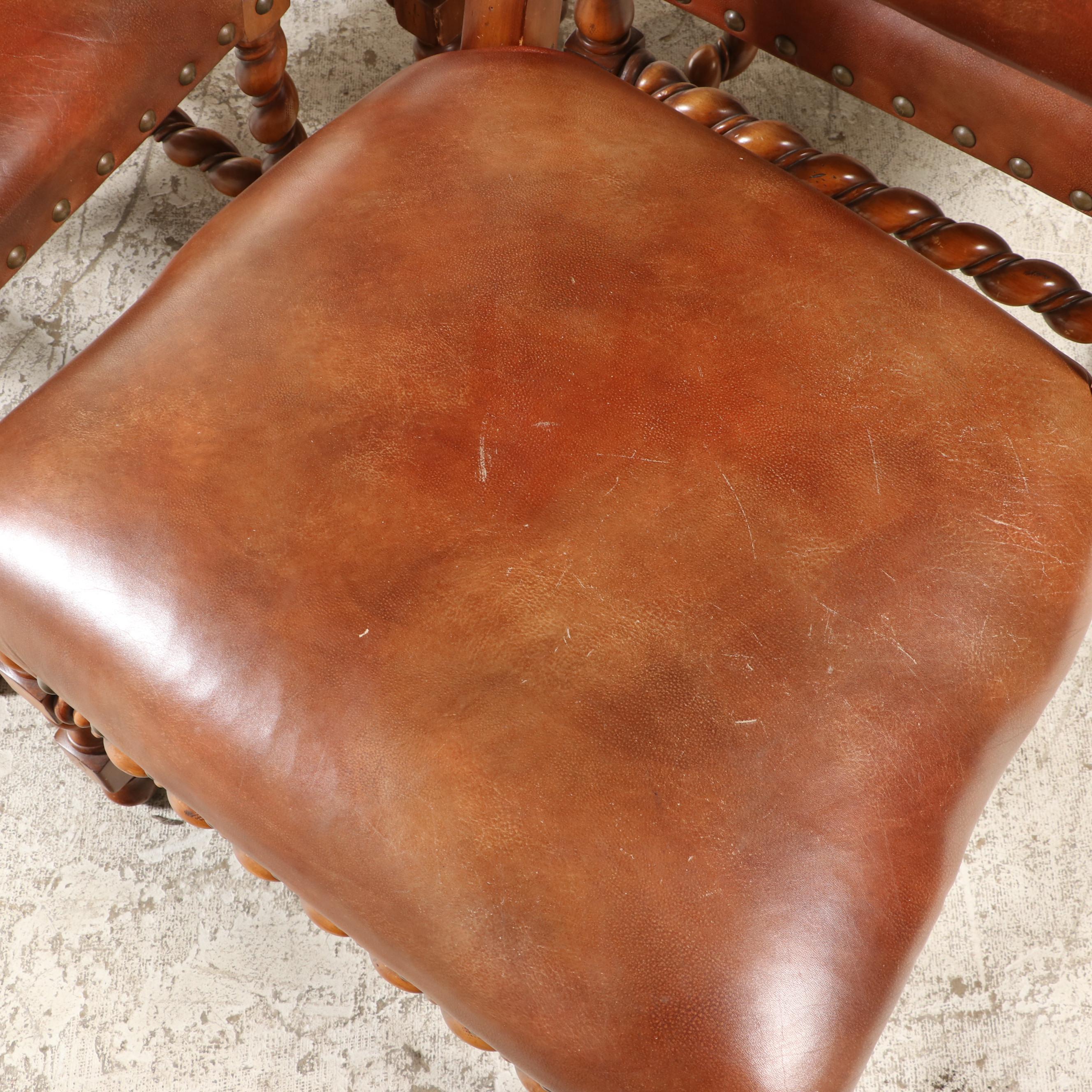 Hooker Furniture Spanish Baroque Style Leather Dining Chairs