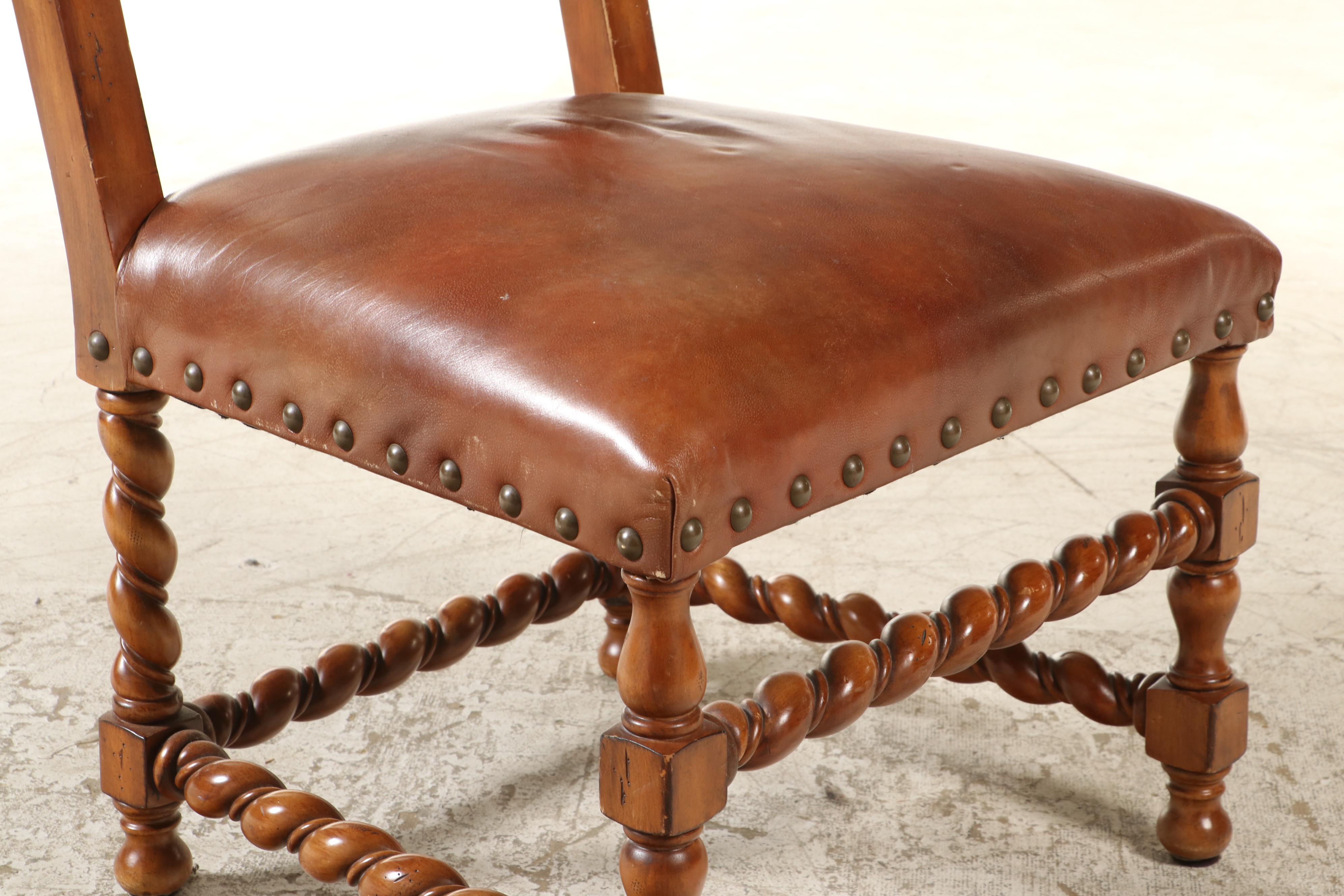 Hooker Furniture Spanish Baroque Style Leather Dining Chairs