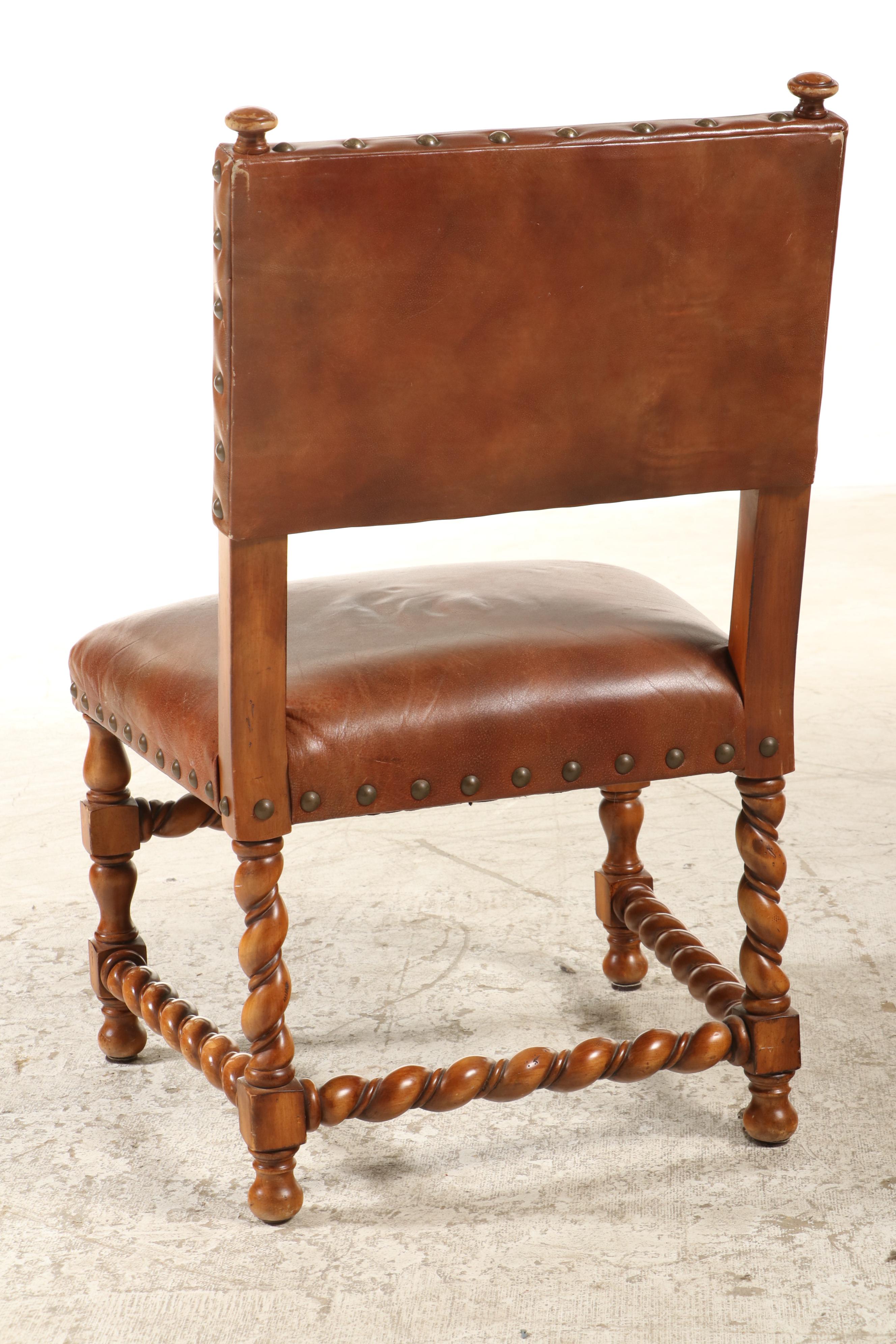 Hooker Furniture Spanish Baroque Style Leather Dining Chairs