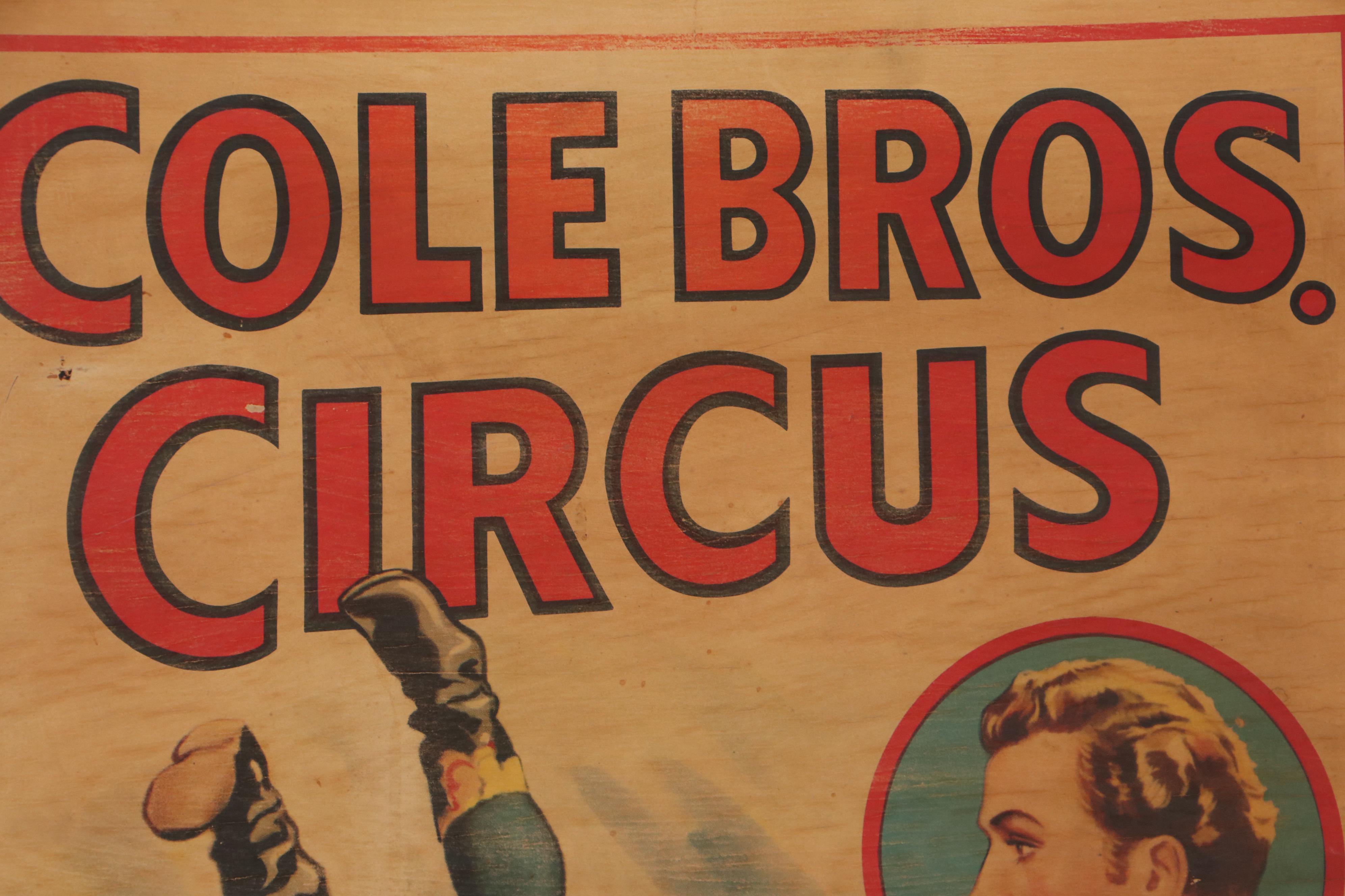 Cole Bros. Circus Poster Featuring Con Colleano