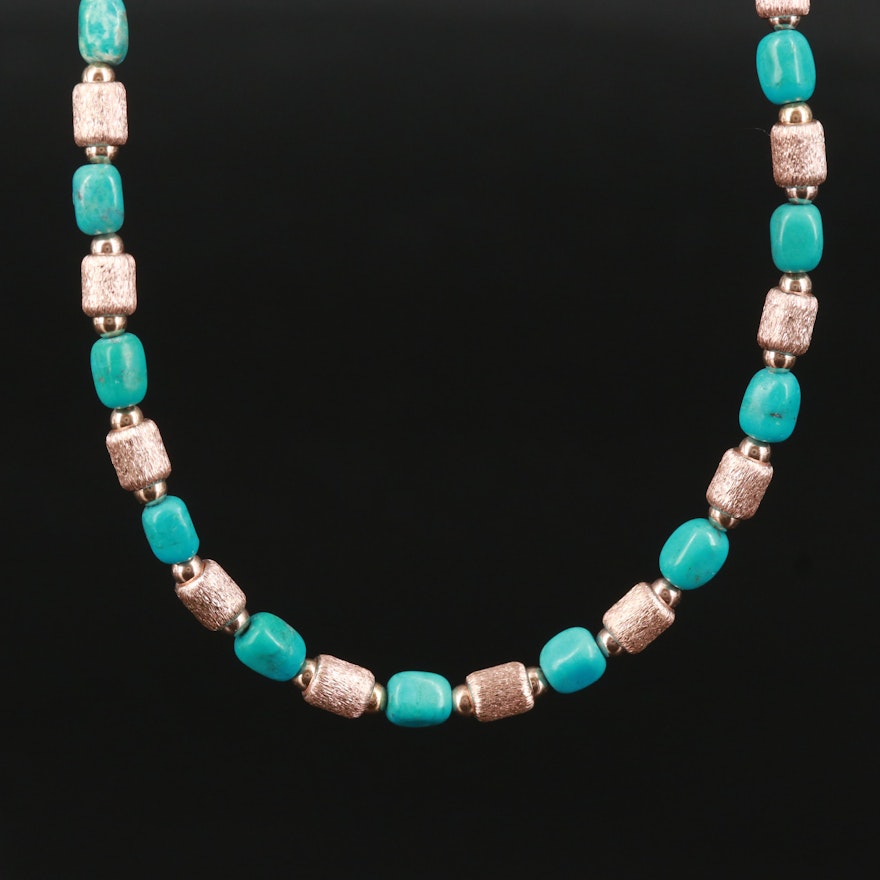 Bronze Turquoise Bead Necklace