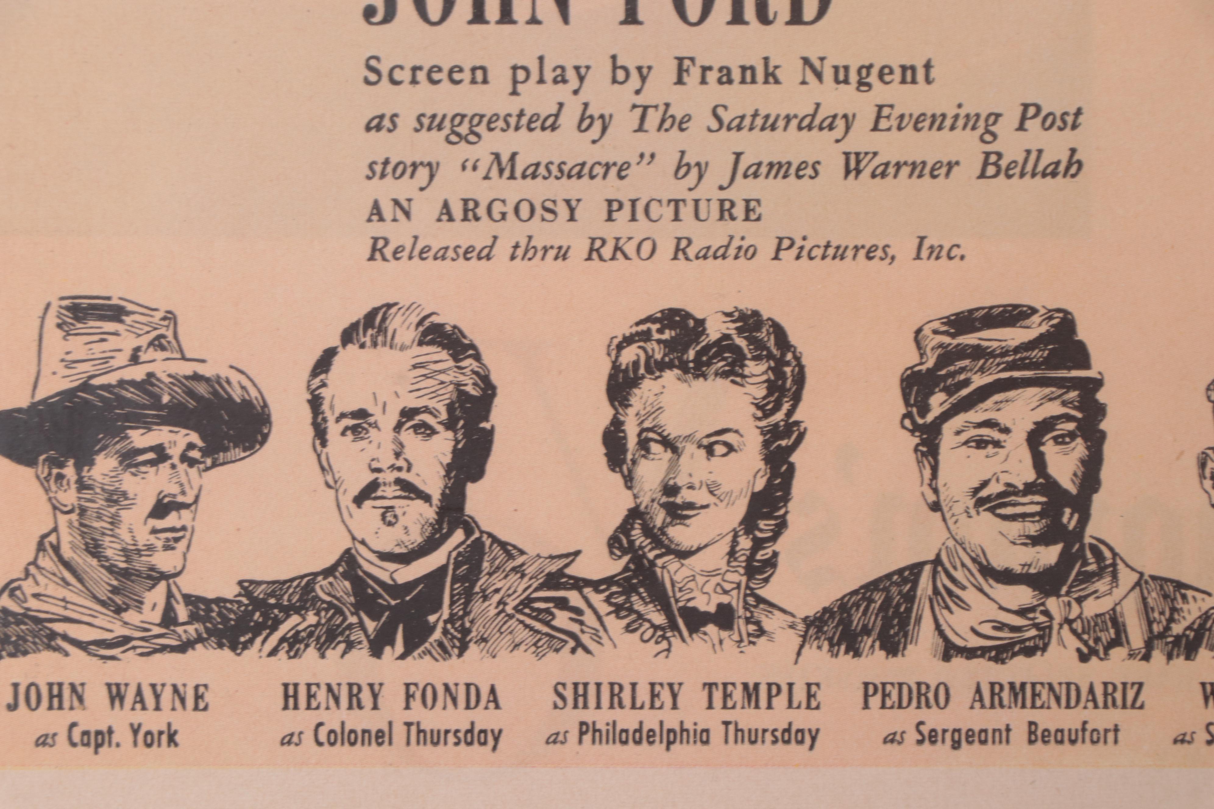 Offset Lithograph Advertisement for "Fort Apache," 1948