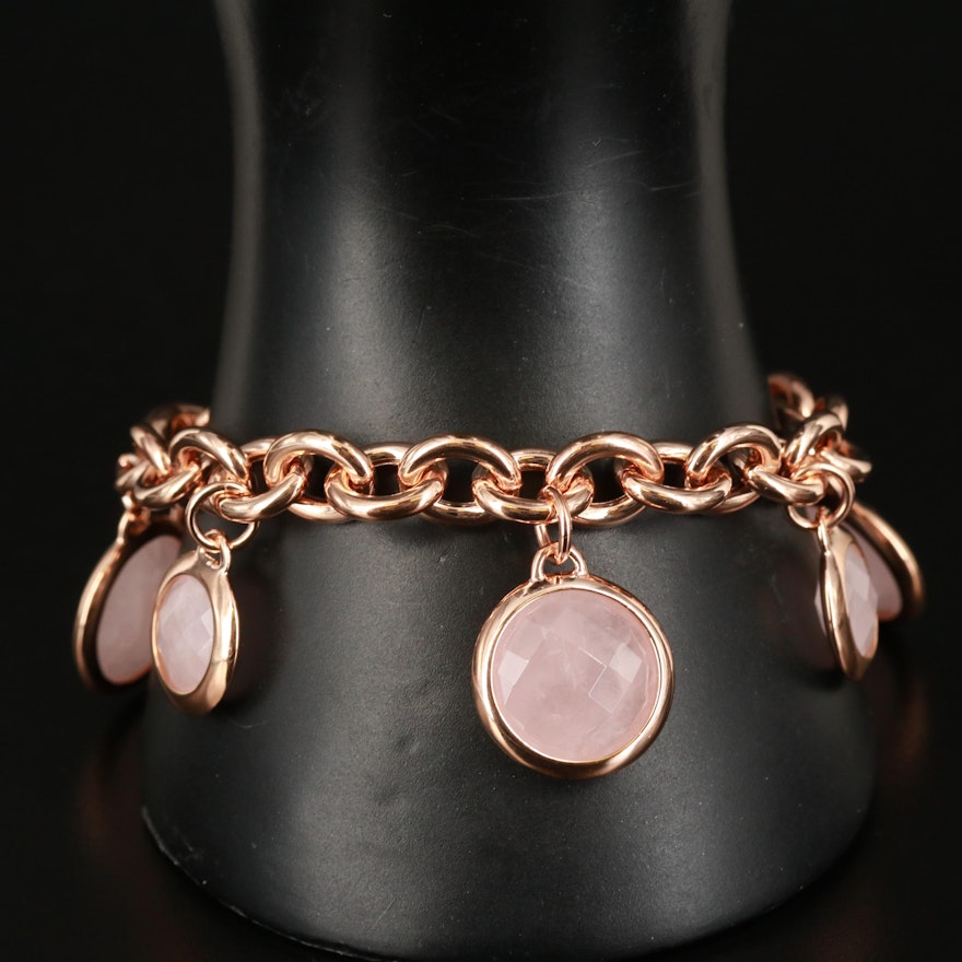 Milor Bronze Rose Quartz Bracelet