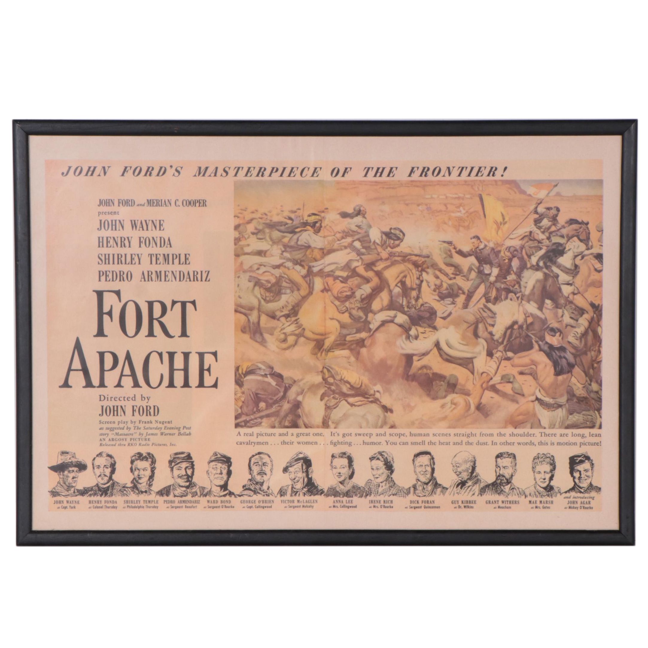 Offset Lithograph Advertisement for "Fort Apache," 1948