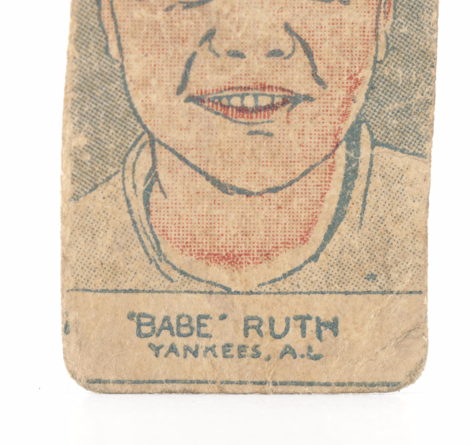 1926 W512 Babe Ruth Yankees, A.L. Hand-Cut Baseball Strip Card