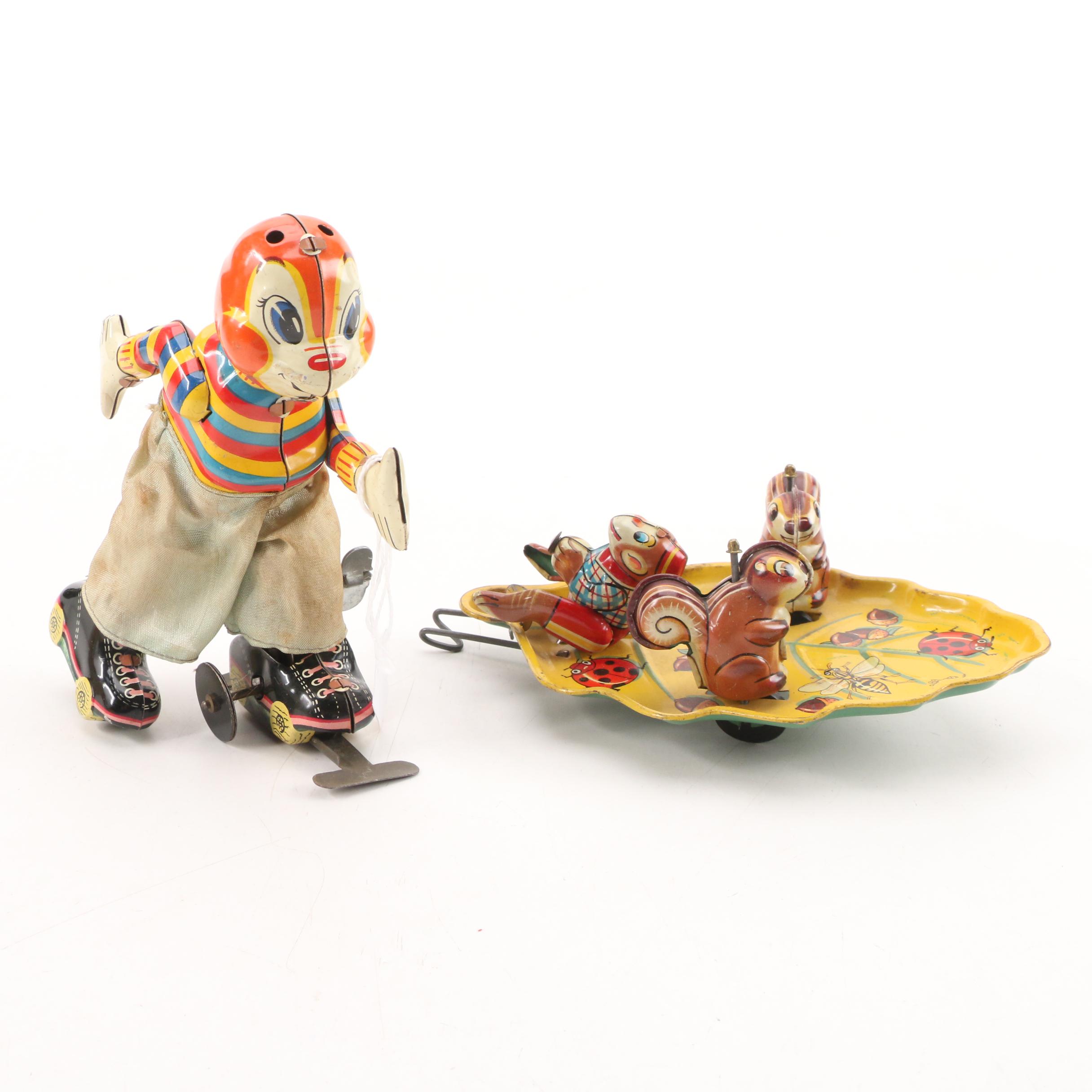 Disney Pop-Up Toy with Other Tin Litho Wind-Up and Kinetic Toys