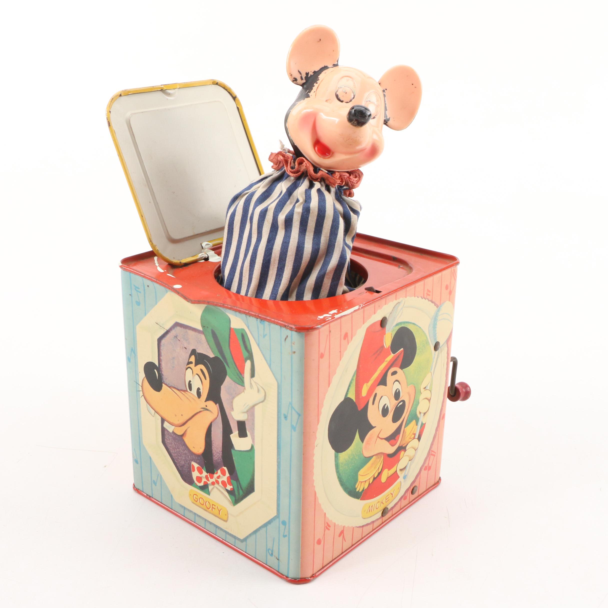Disney Pop-Up Toy with Other Tin Litho Wind-Up and Kinetic Toys