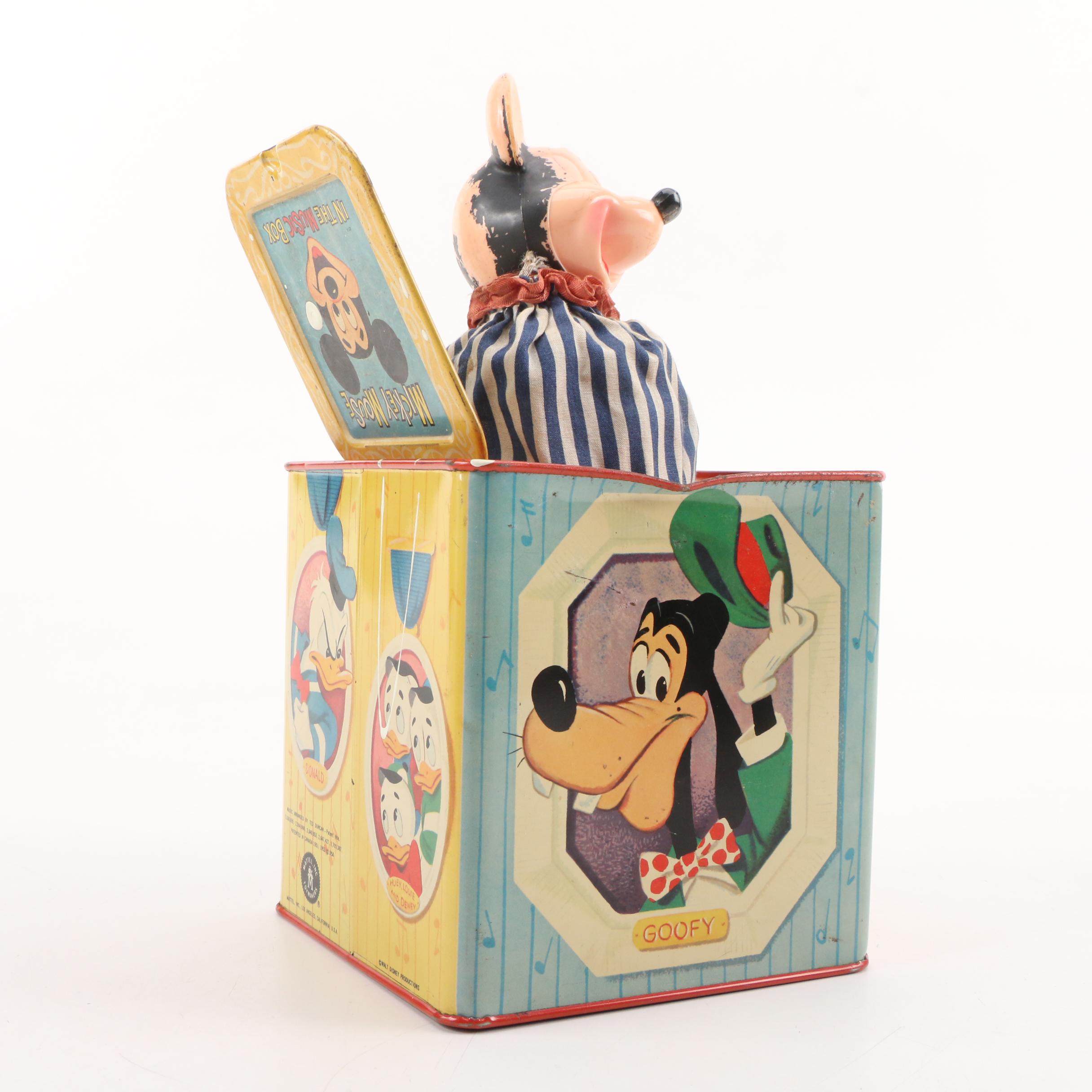 Disney Pop-Up Toy with Other Tin Litho Wind-Up and Kinetic Toys