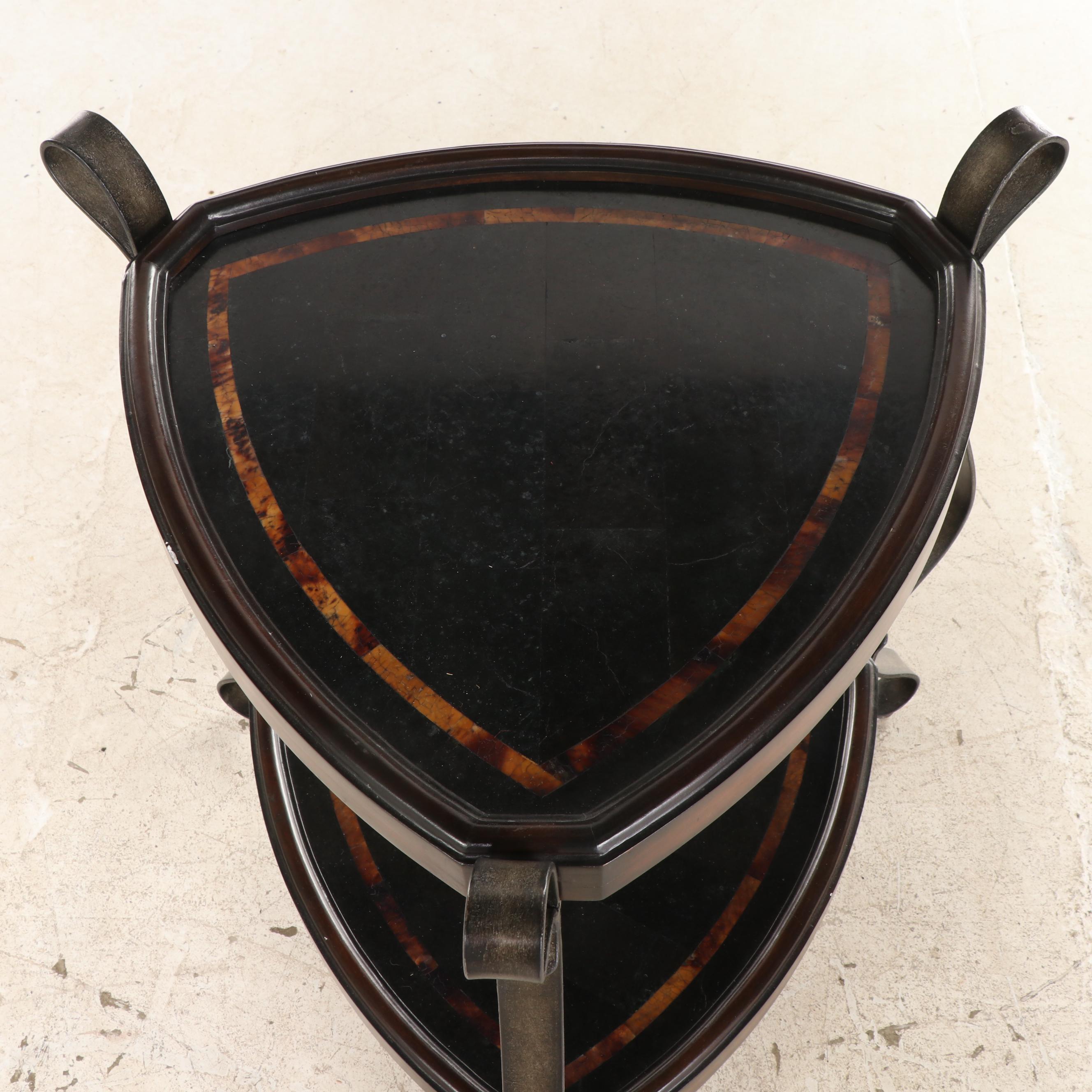 Stoneworld Impex Trillium-Form End Table with Tessellated Marble