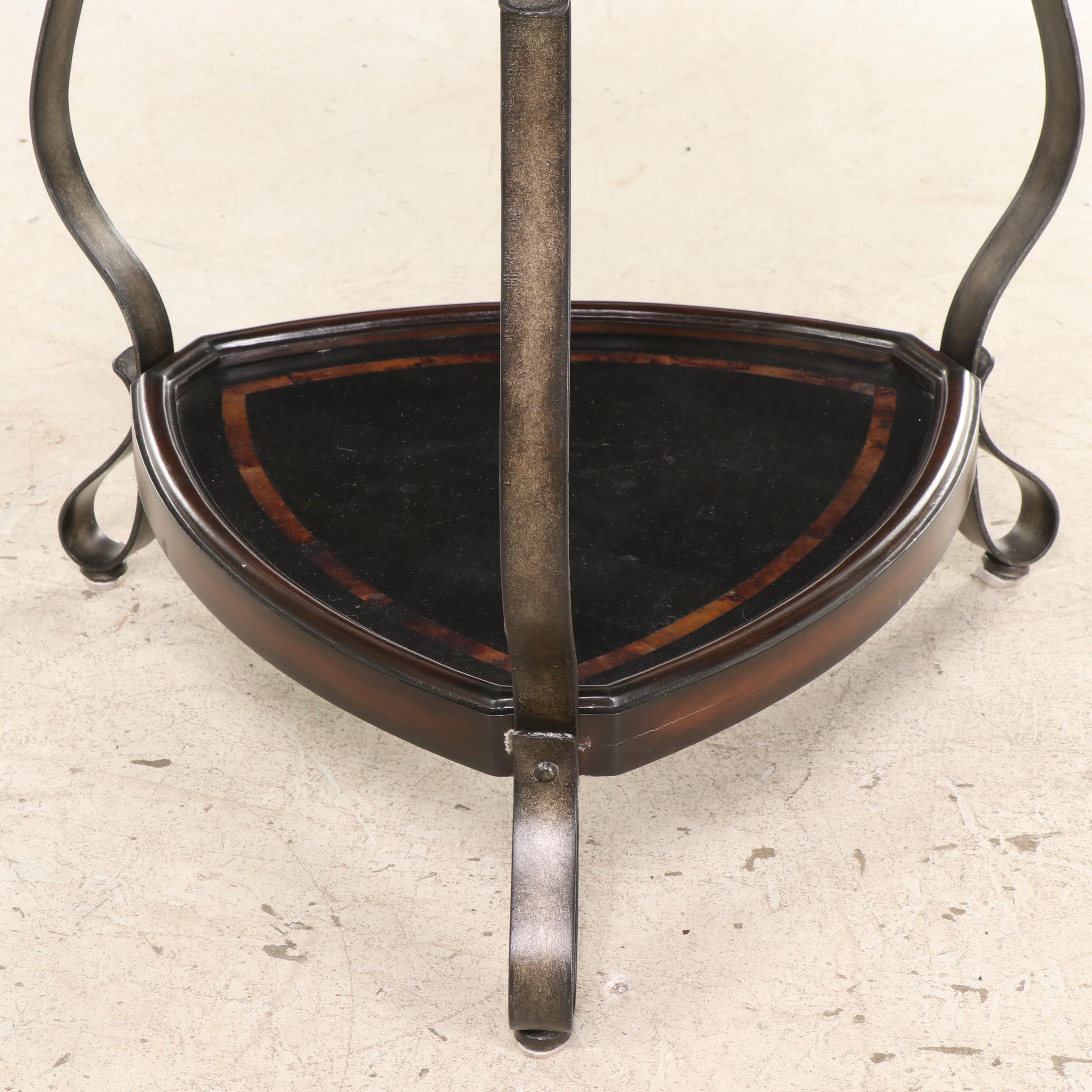 Stoneworld Impex Trillium-Form End Table with Tessellated Marble