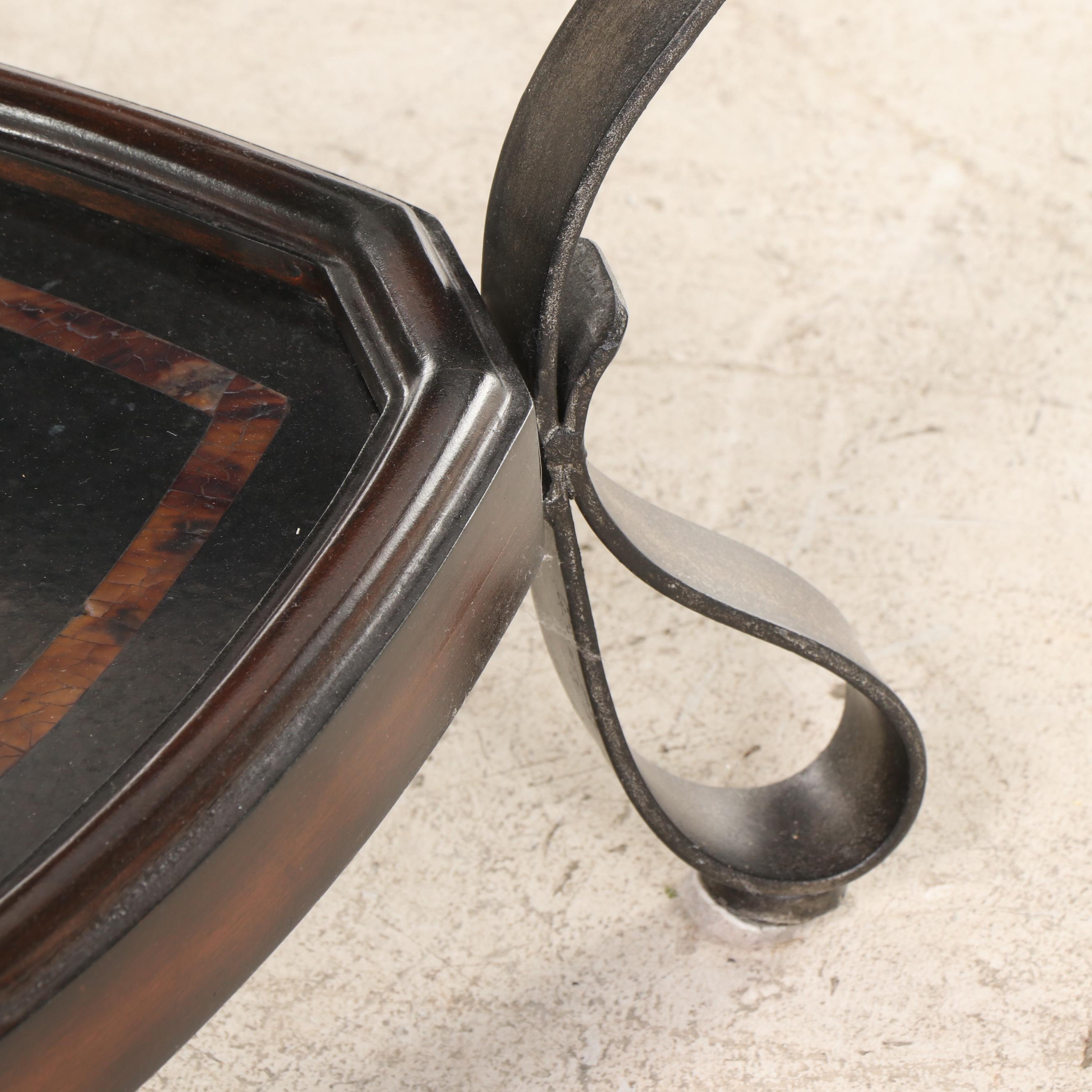 Stoneworld Impex Trillium-Form End Table with Tessellated Marble