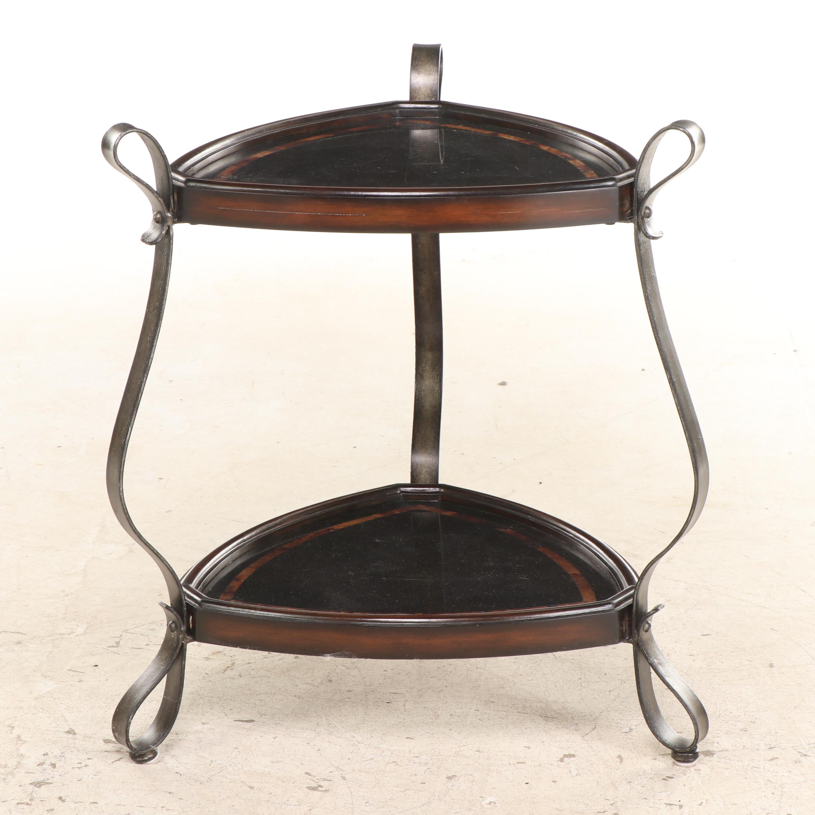 Stoneworld Impex Trillium-Form End Table with Tessellated Marble