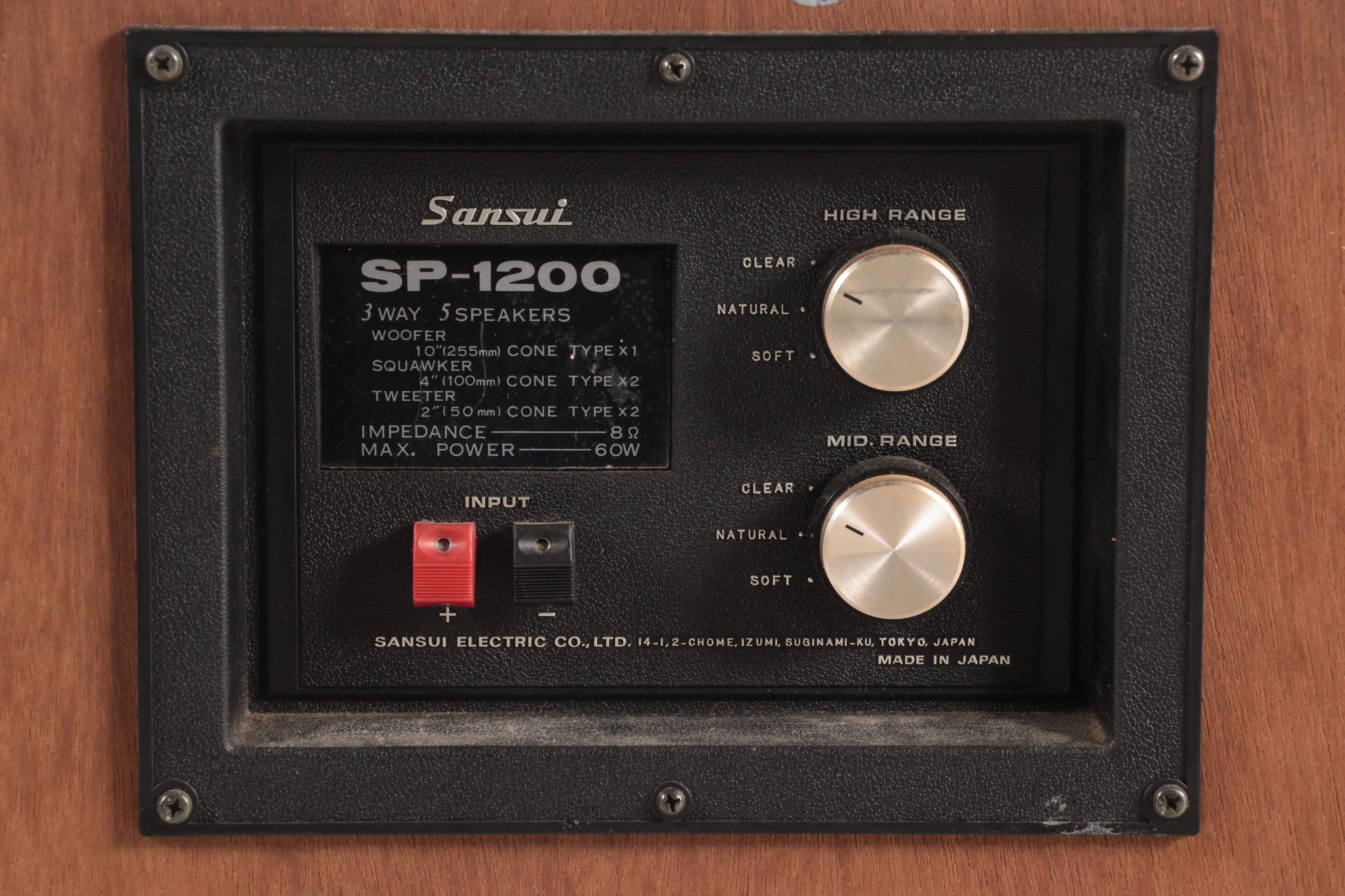 Sansui SP 1200 3-Way Loudspeaker System with Walnut Cabinets