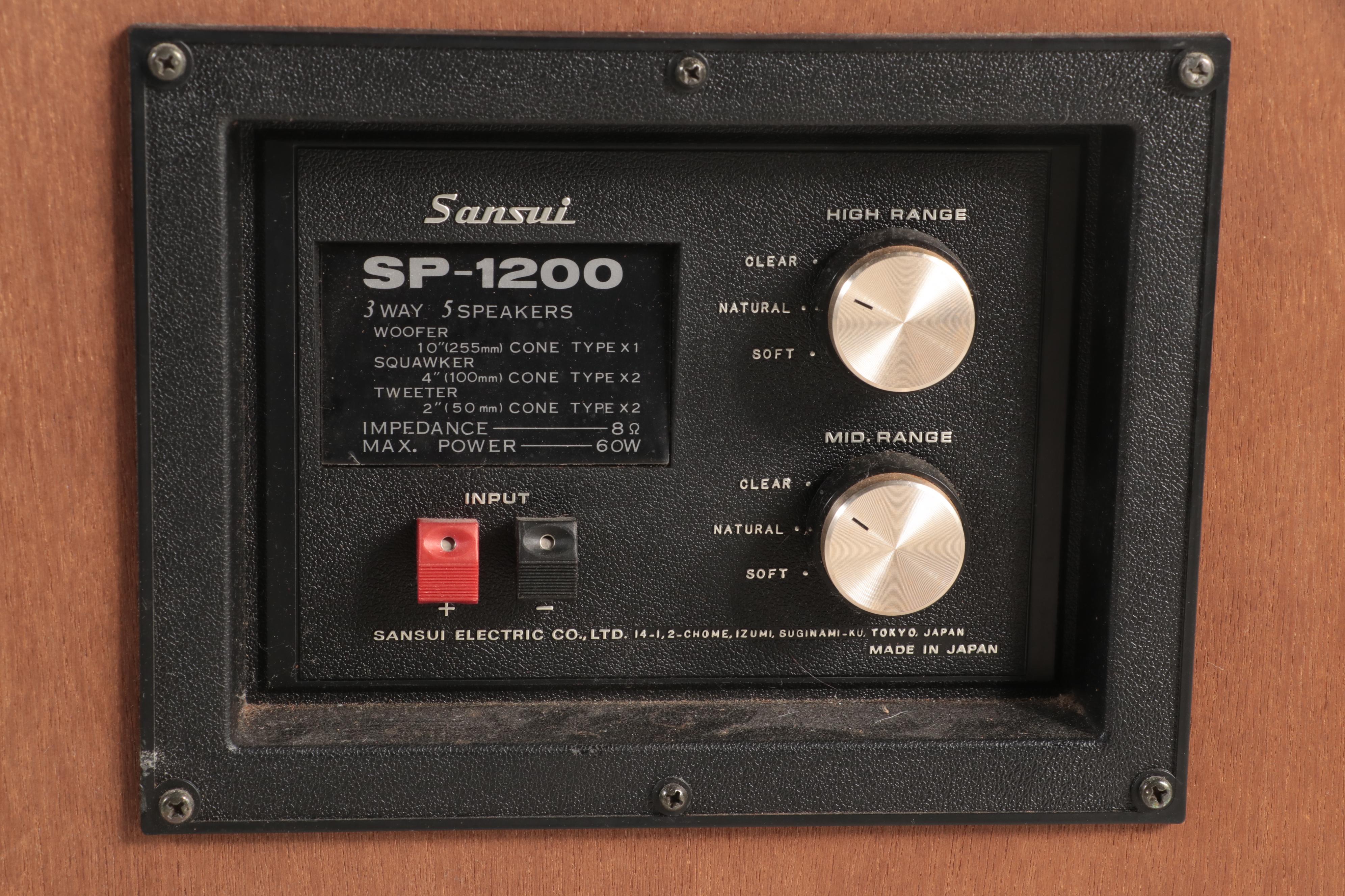 Sansui SP 1200 3-Way Loudspeaker System with Walnut Cabinets